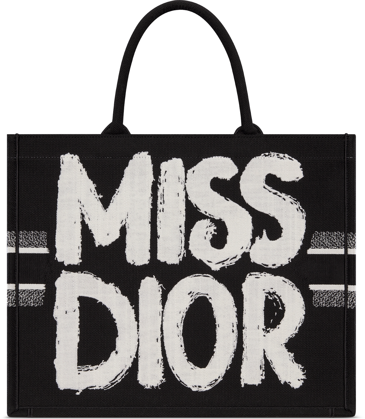 Large Dior Book Tote Black and White Miss Dior Graffiti Embroidery 42 x 35 x 18.5 cm DIOR