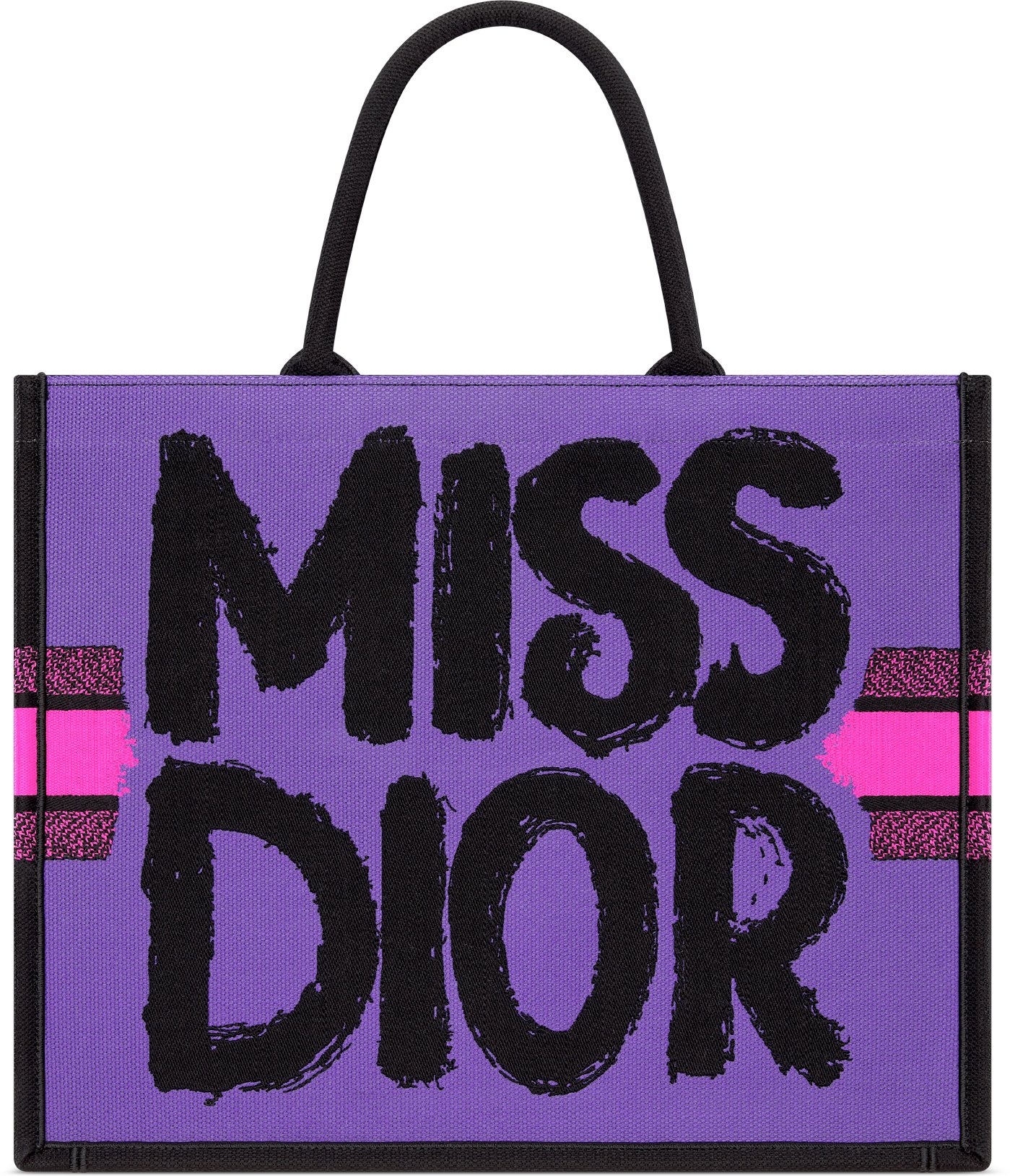 Large Dior Book Tote Two Tone Fuchsia and Purple Miss Dior Graffiti Embroidery 42 x 35 x 18.5 cm DIOR