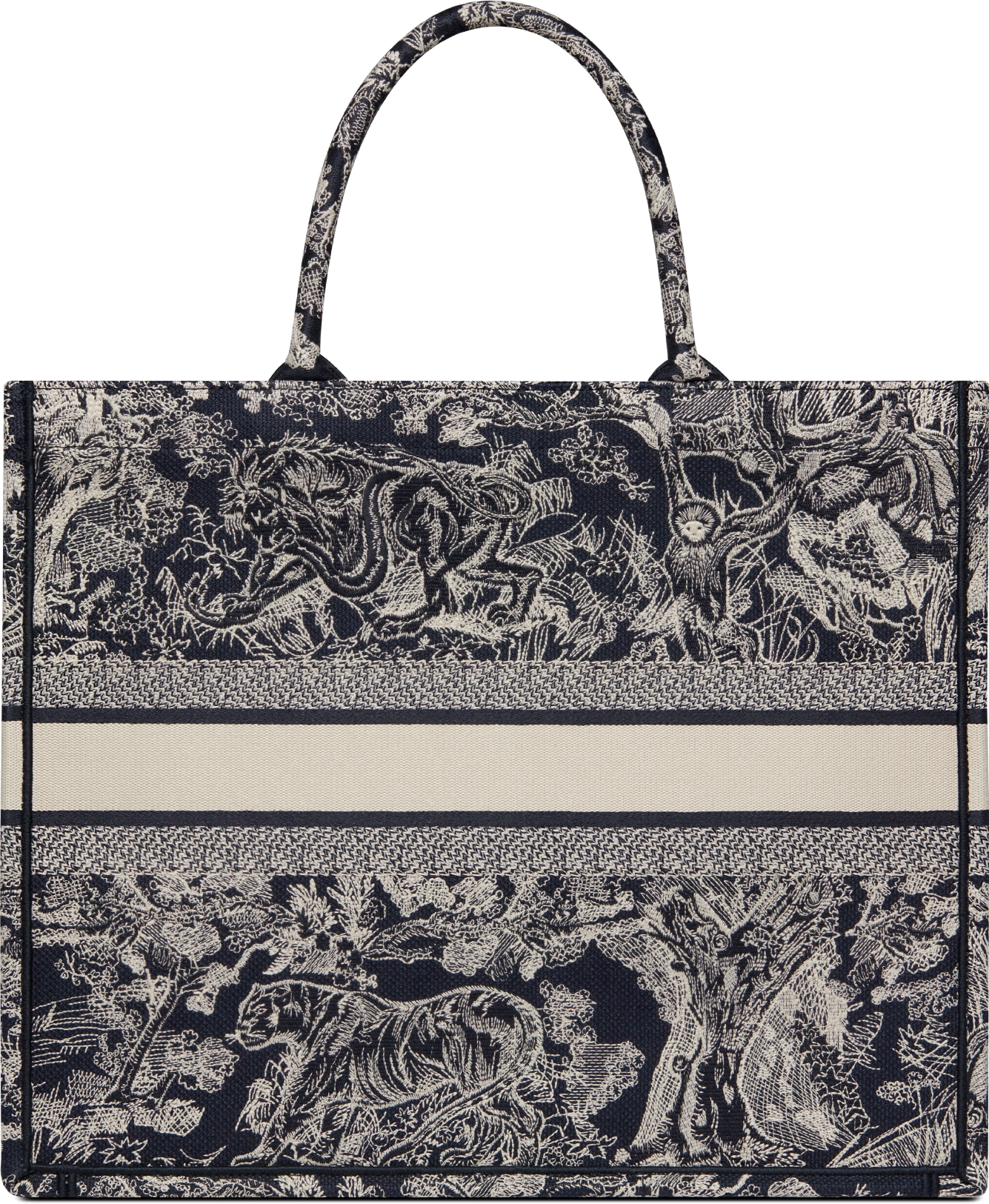 Sac Dior Book Tote Large Broderie Toile de Jouy Reverse bleue et ecrue 42 x 35 x 18 5 cm DIOR