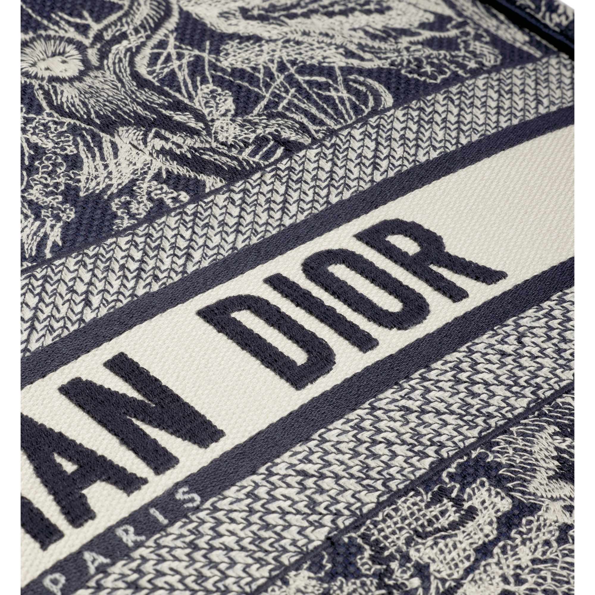Large Dior Book Tote Blue and Ecru Toile de Jouy Reverse Embroidery (42 x 35 x 18.5 cm) E09