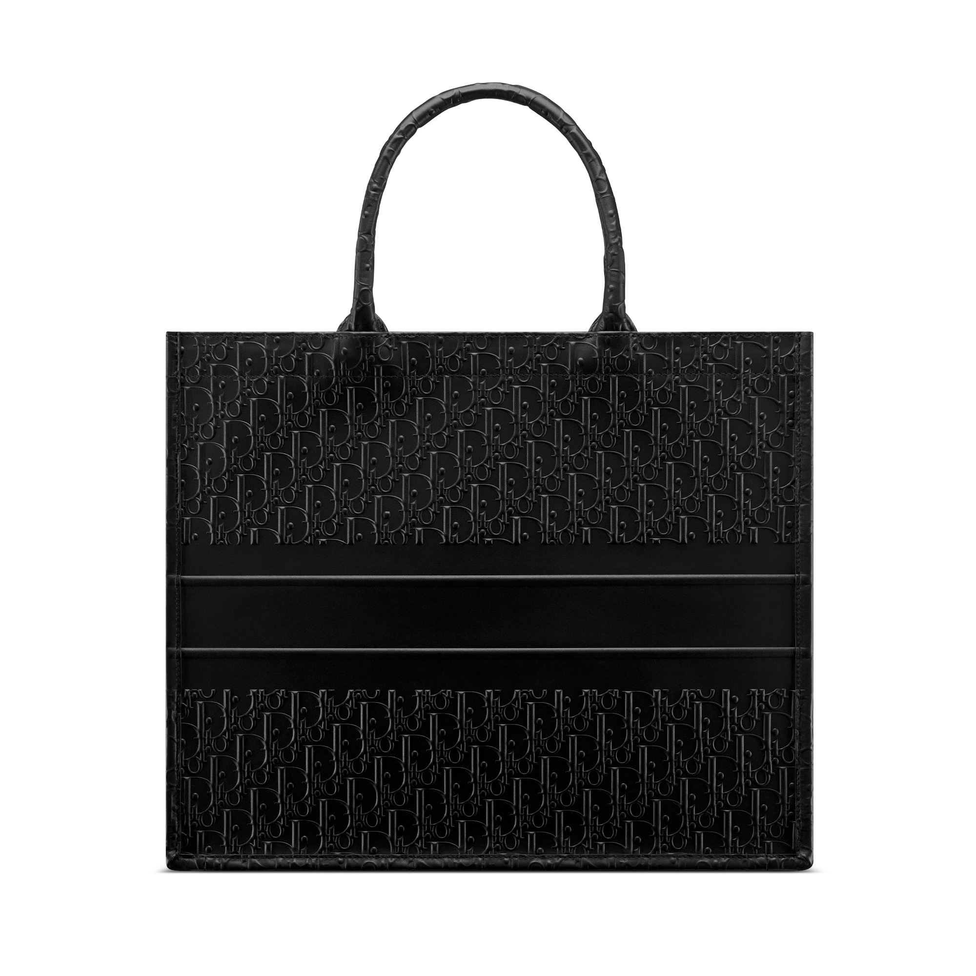 Bolsa Dior Book Tote grande Couro de vitelo Dior Oblique em relevo preto (42 x 35 x 18,5 cm) E08