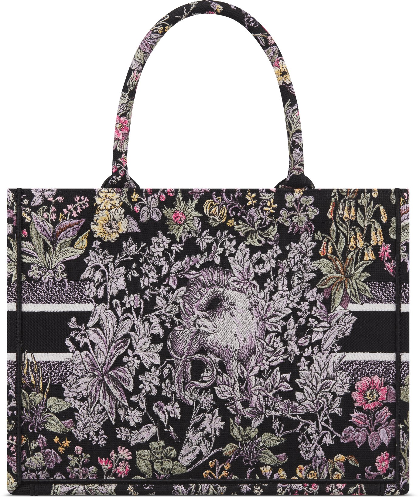 Medium Dior Book Tote Black Embroidery with Multicolor Millefiori Unicorn Motif 36 x 27.5 x 16.5 cm DIOR