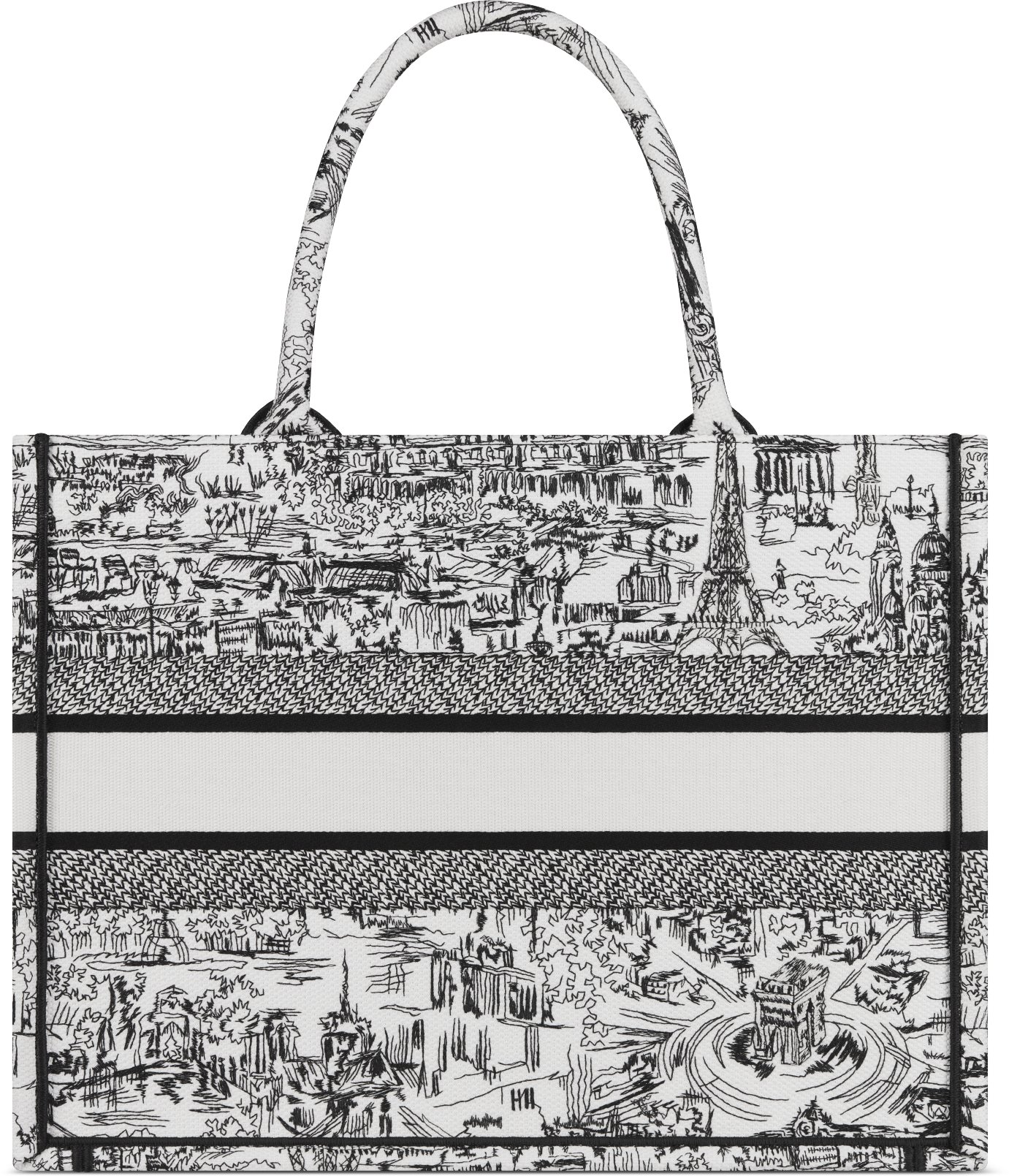 Dior book tote black and white deals