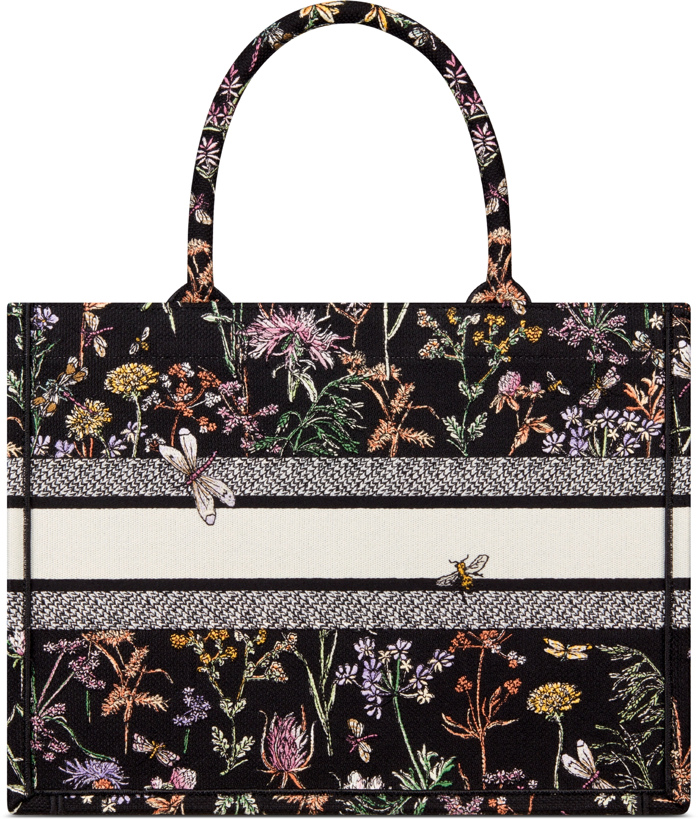 Medium Dior Book Tote Black Multicolor Dior Herbarium Embroidery 36 x 27.5 x 16.5 cm DIOR