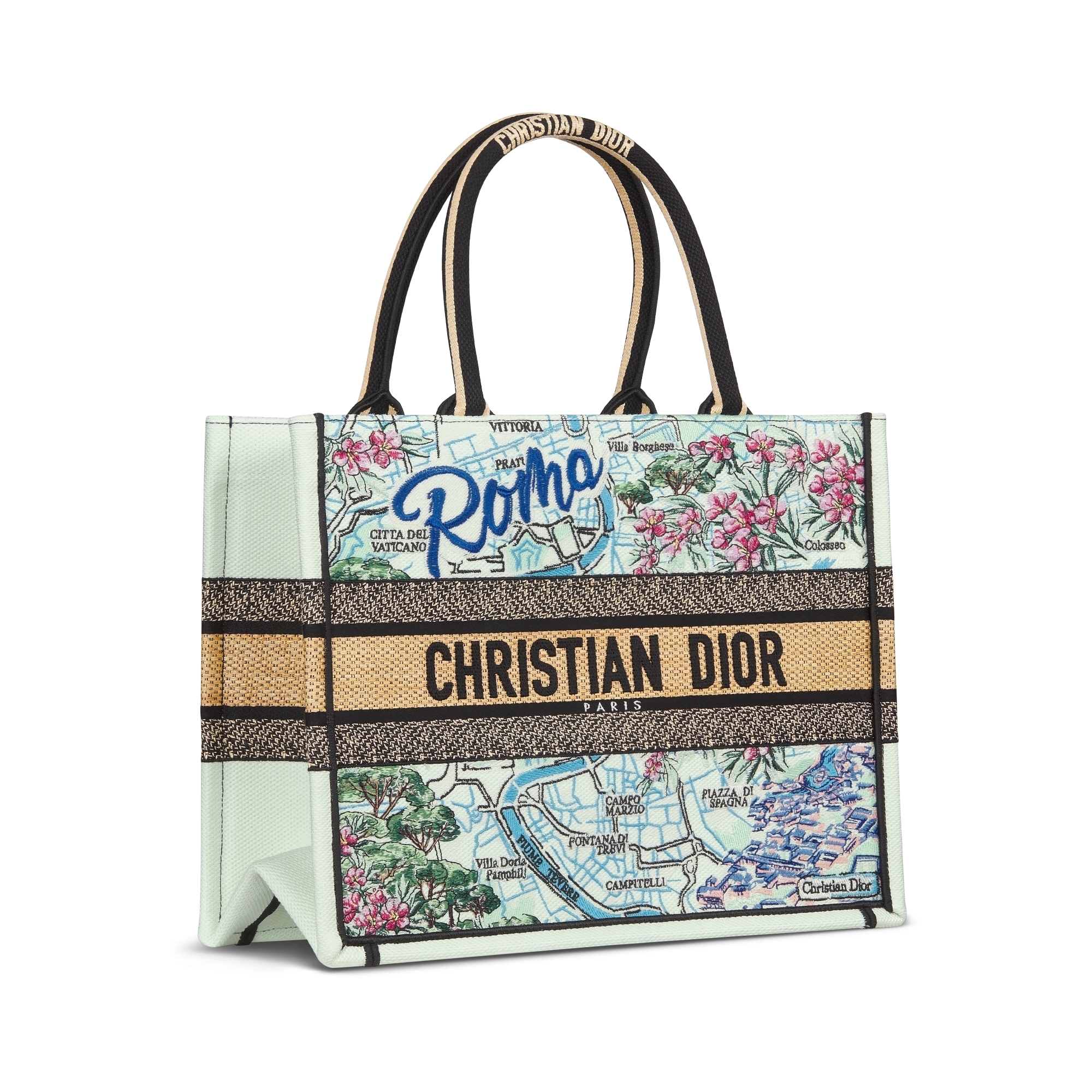 Dior Souvenir Medium Dior Book Tote Natural Raffia and Multicolor ...
