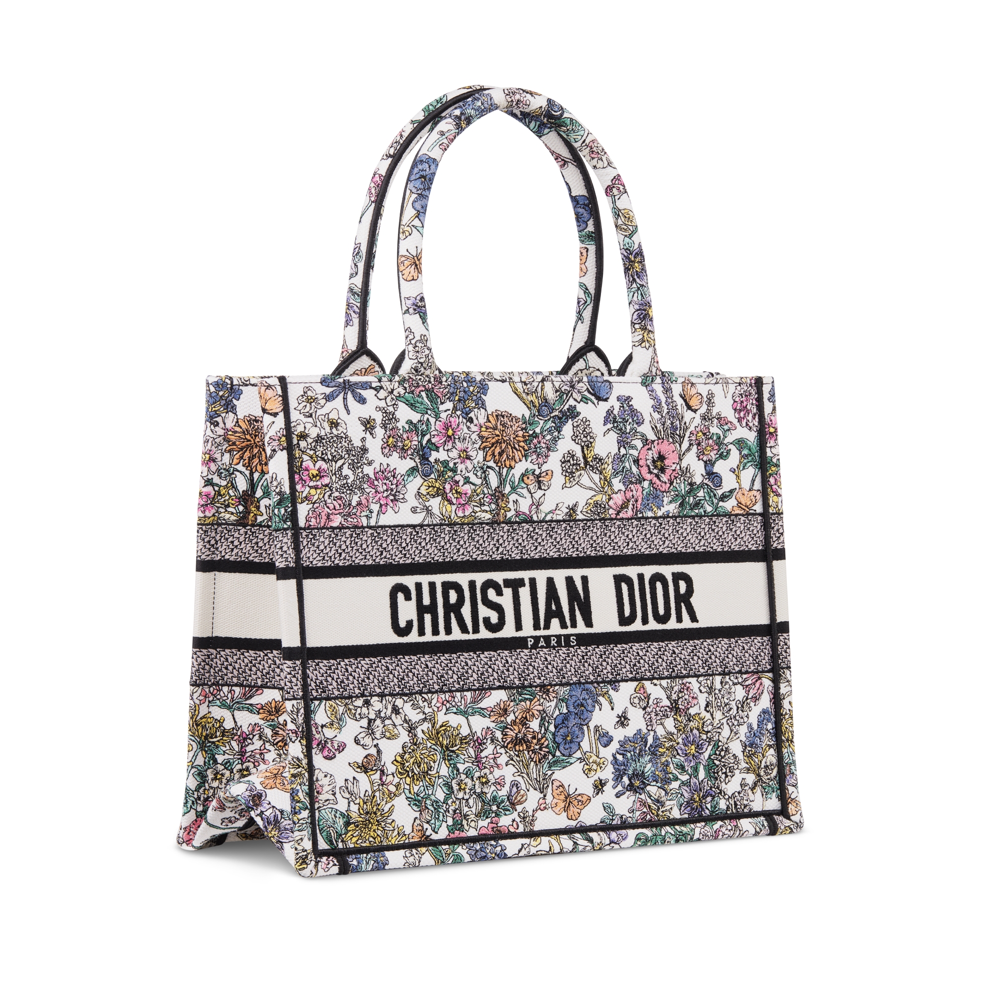 Dior Lucky Medium Dior Book Tote Multicolor Dior Flowers Calendar Allover Embroidery (36 x 27.5 x 16.5 cm) E03