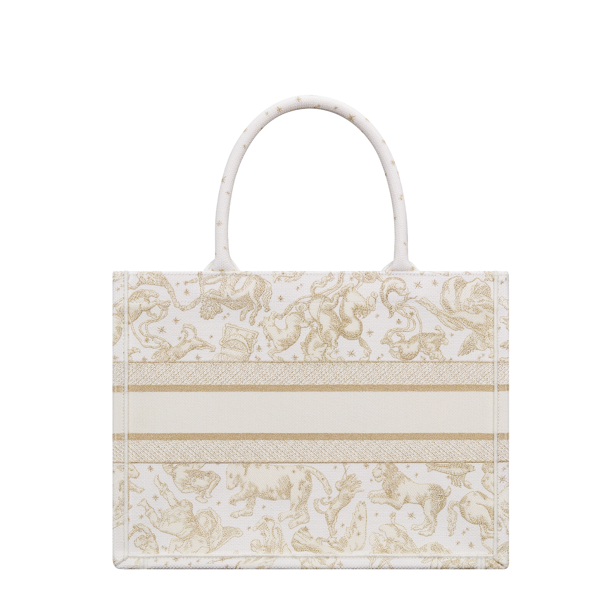 Medium Dior Book Tote Latte and Gold-Tone Dior Zodiac Embroidery (36 x 27.5 x 16.5 cm) E08