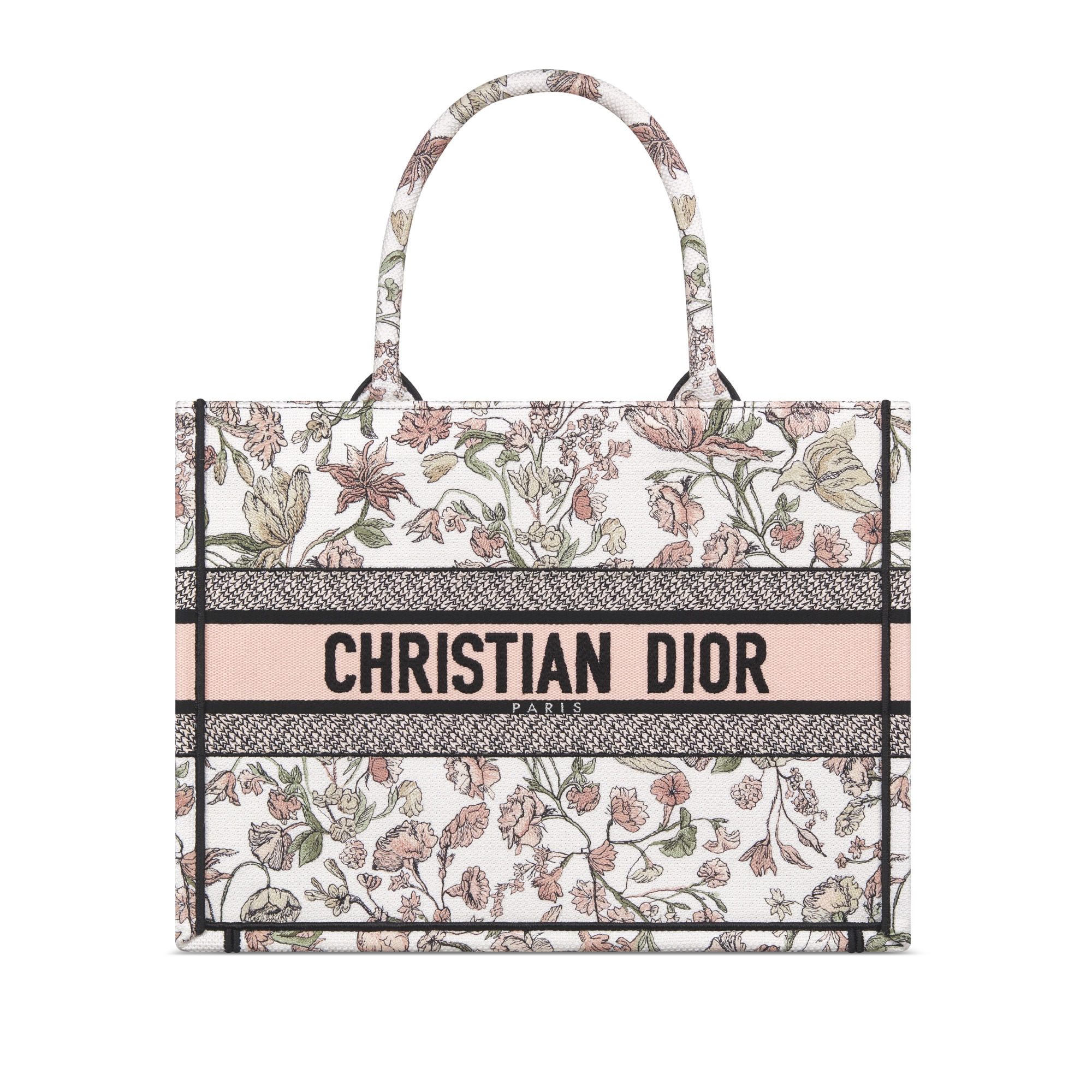Mittelgroße Dior Book Tote Millefiori Stickerei in Rosa/mehreren Farben (36 x 27,5 x 16,5 cm) E01
