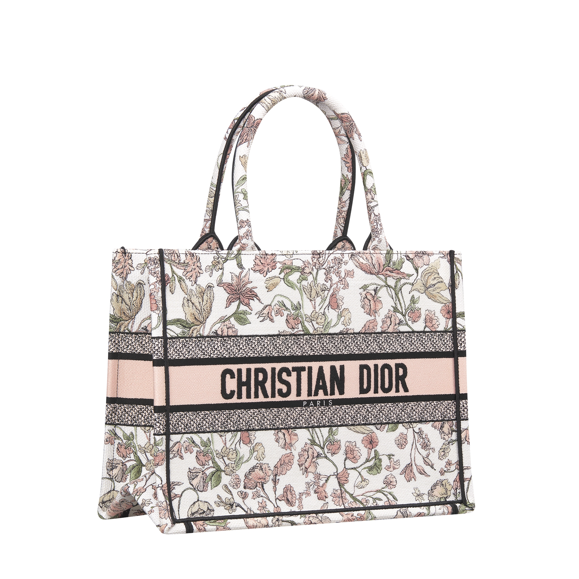 Medium Dior Book Tote Pink Multicolor Millefiori Embroidery (36 x 27.5 x 16.5 cm) E03