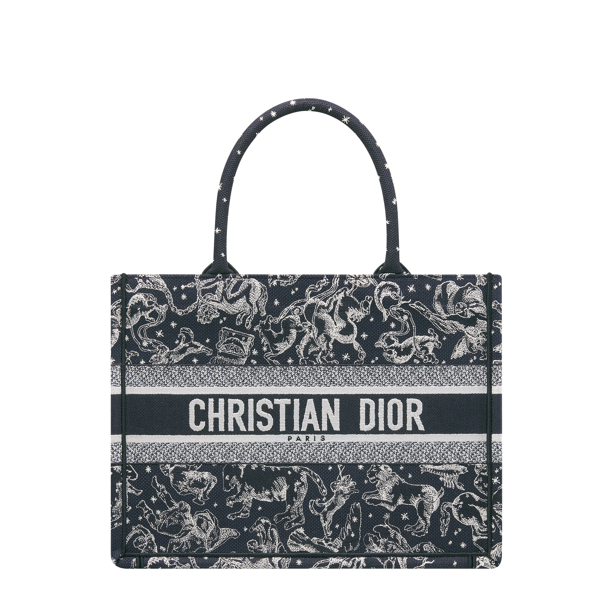 Medium Dior Book Tote Blue Multicolor Dior Zodiac Embroidery (36 x