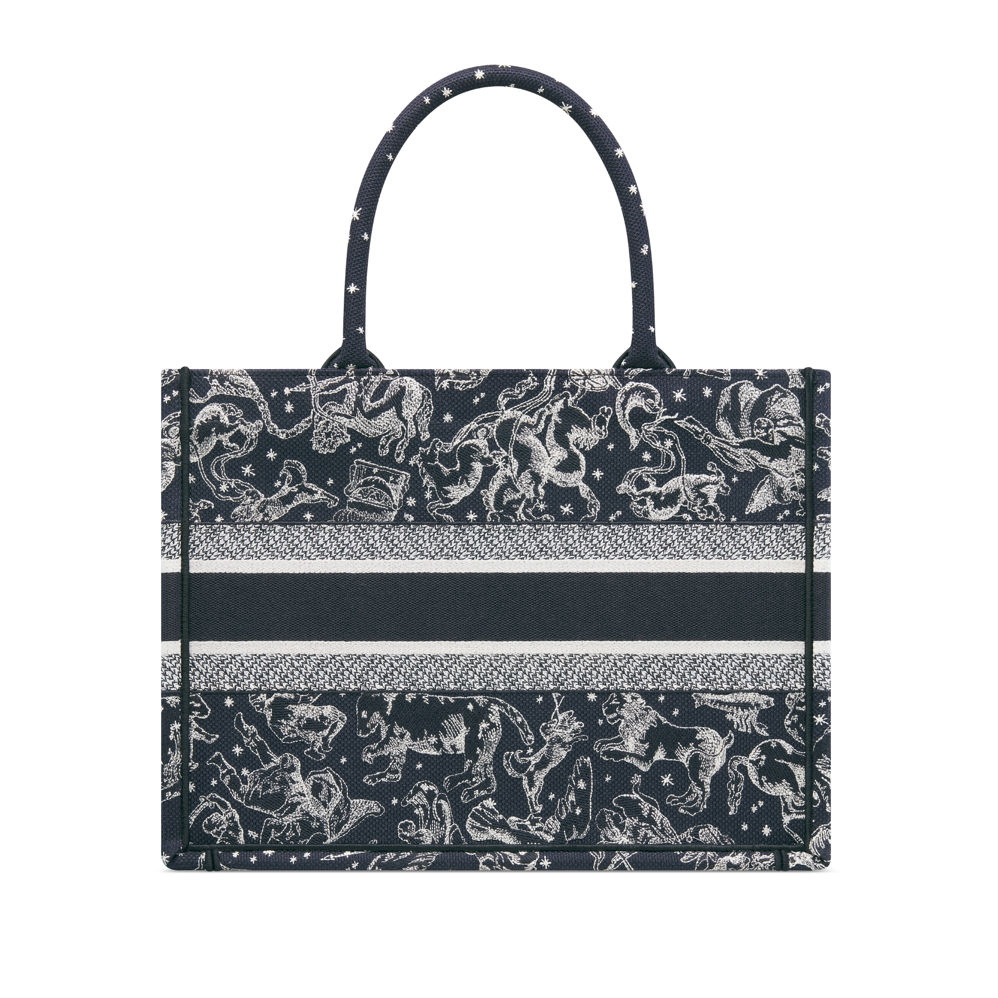 Sac Dior Book Tote Medium Broderie Dior Zodiac bleu multicolore (36 x 27,5 x 16,5 cm) E08