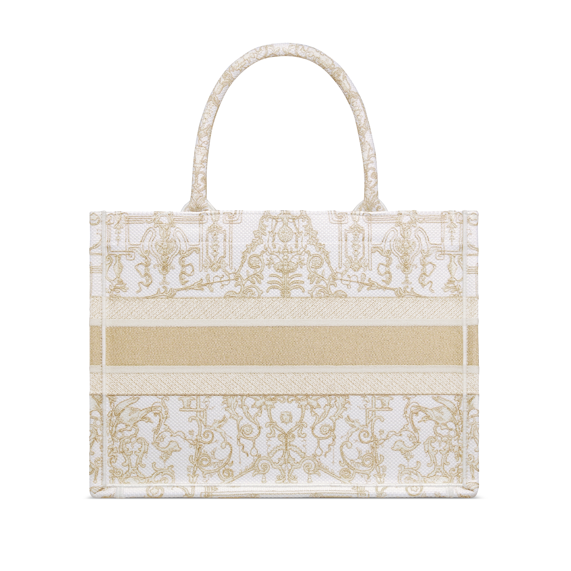 Dior Book Tote 미디엄 백 라떼 & 골드 톤 Dioresque Stella 코르넬리 자수 (36 x 27.5 x 16.5cm) E08