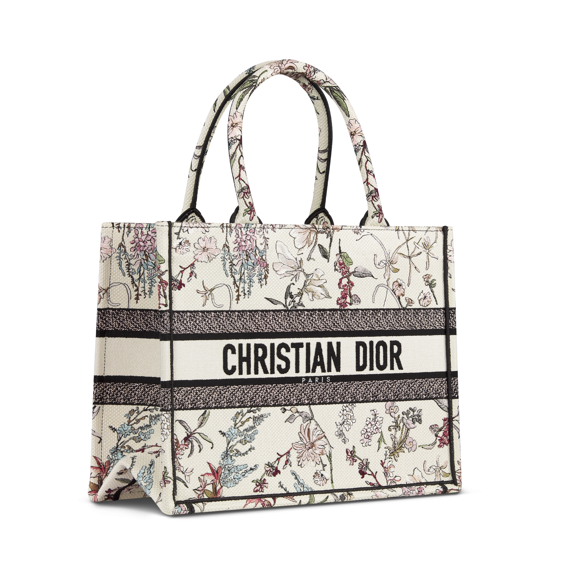 Medium Dior Book Tote Beige Millefiori Embroidery (36 x 27.5 x 16.5 cm) E03