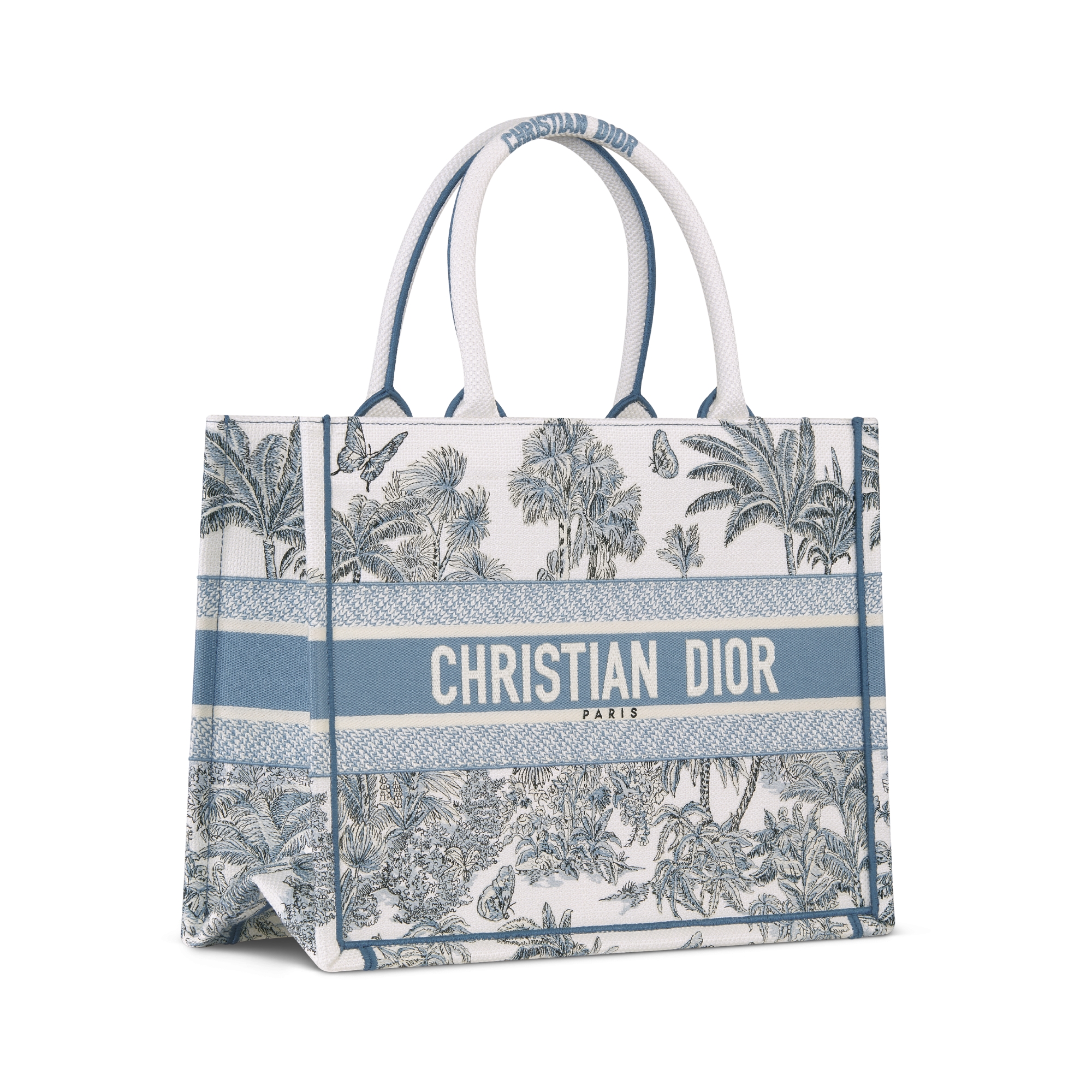 Dioriviera Medium Dior Book Tote White and Azure Blue Toile de Jouy ...
