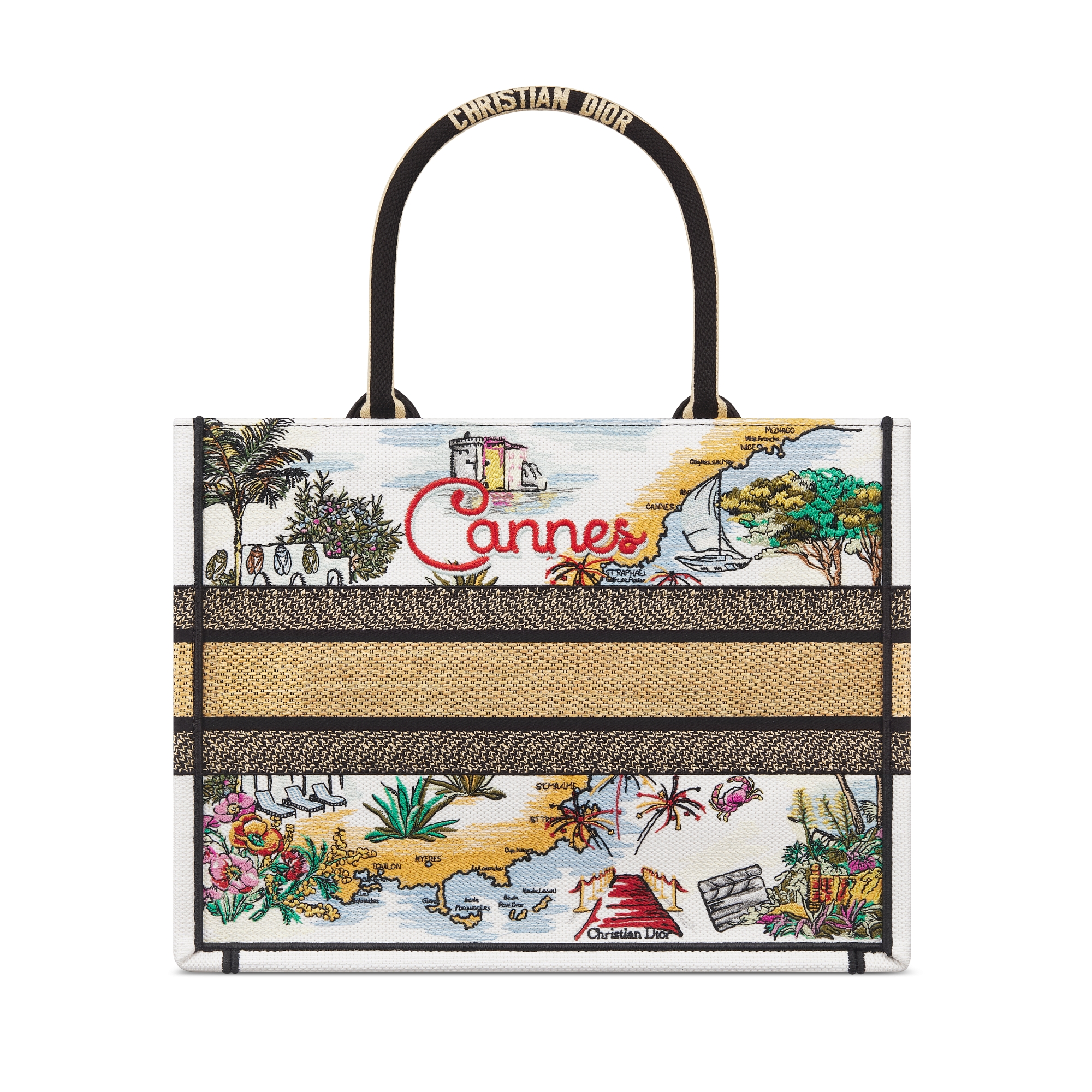 Dior Souvenir Medium Dior Book Tote Natural Raffia and Multicolor ...