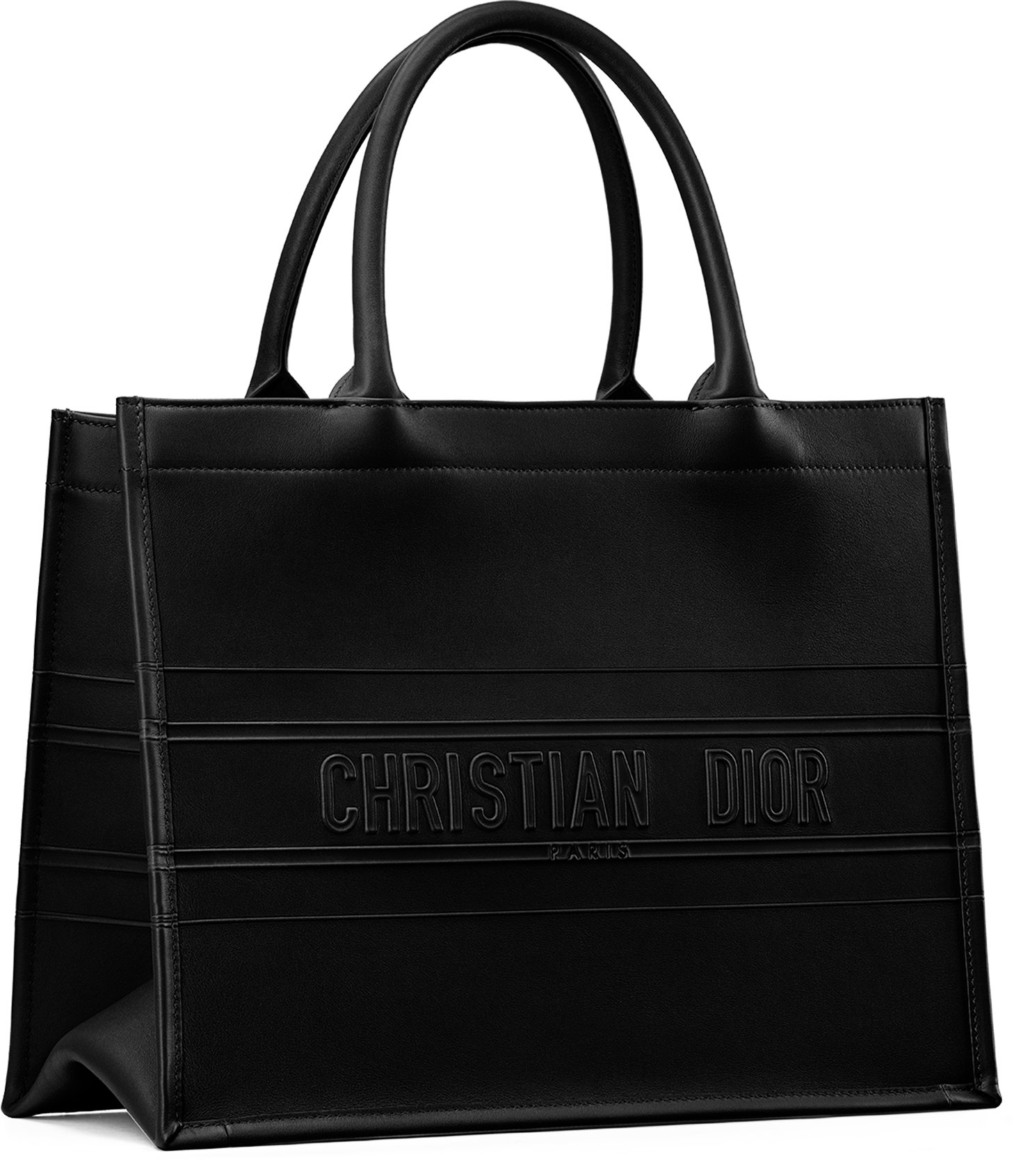 Black leather dior tote outlet