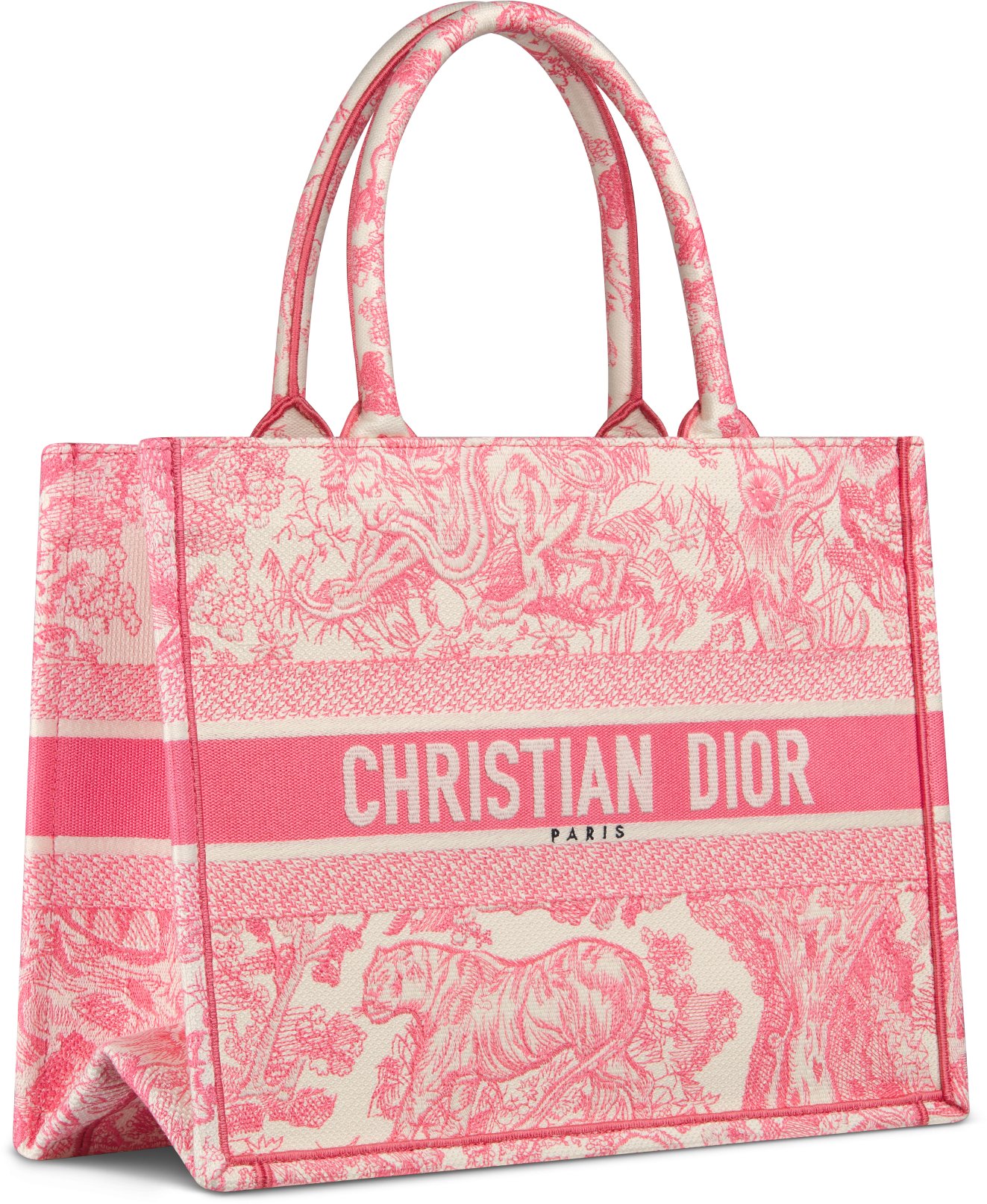 Medium Dior Book Tote Candy Pink Toile de Jouy Saint Tropez Embroidery 36 x 27.5 x 16.5 cm DIOR