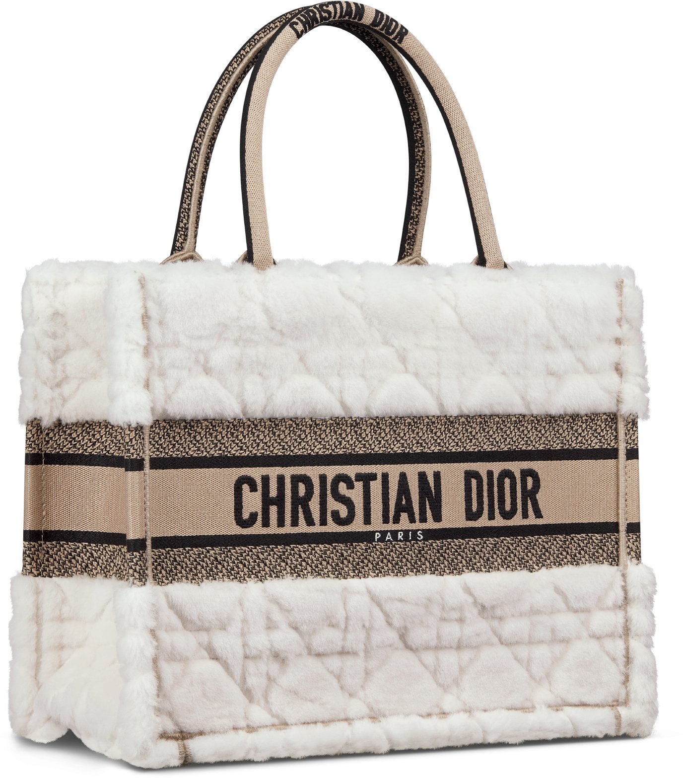 DIOR | Dior Book Tote バッグ ミディアム カナージュ ラムスキン シアリング (36 x 27.5 x 16.5 cm)