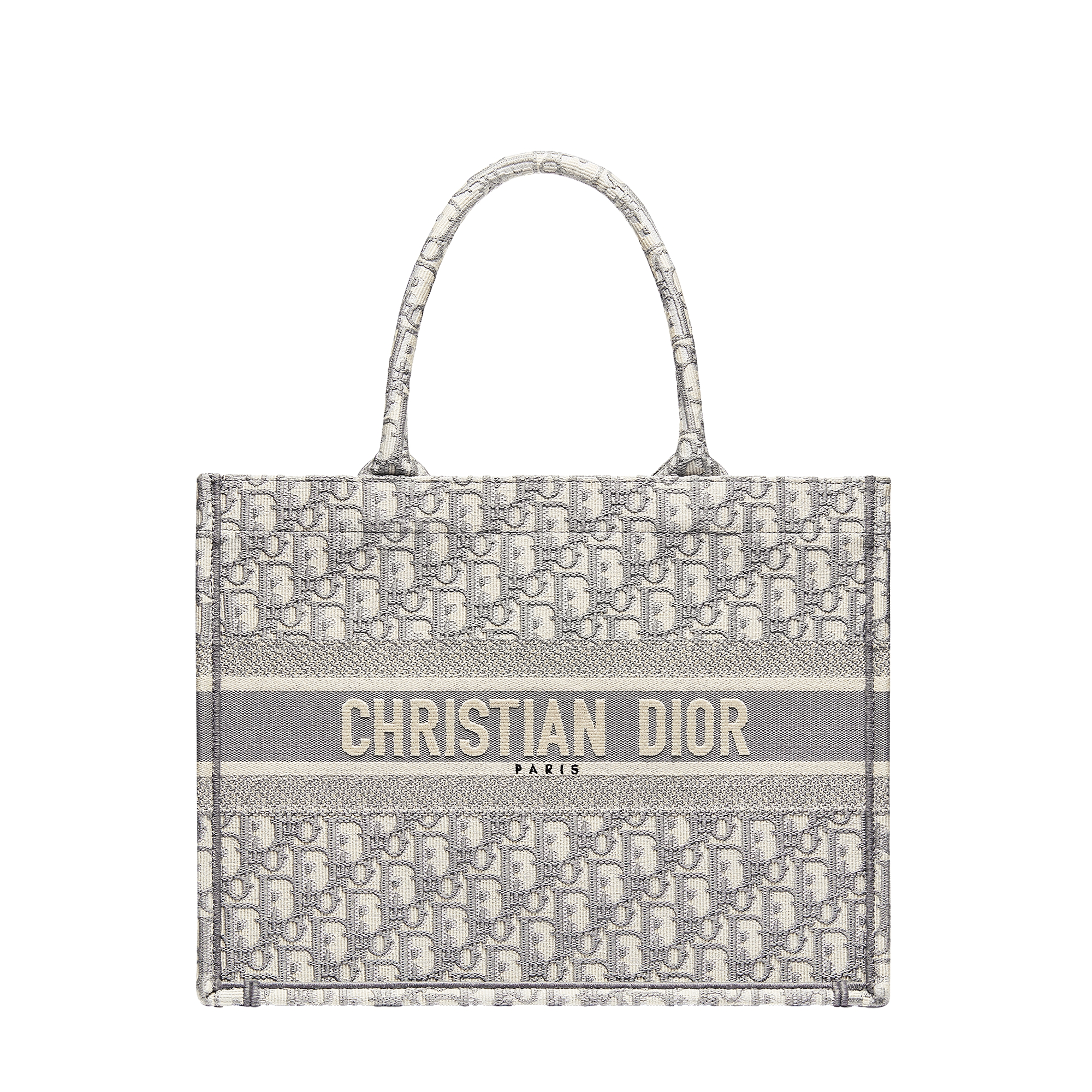  에크루 & 그레이 Dior Oblique 자수 (36 x 27.5 x 16.5cm)