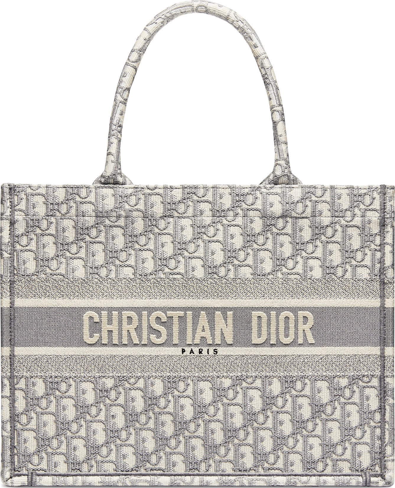 Medium Dior Book Tote Ecru and Blue Dior Oblique Embroidery 36 x 27.5 x 16.5 cm DIOR