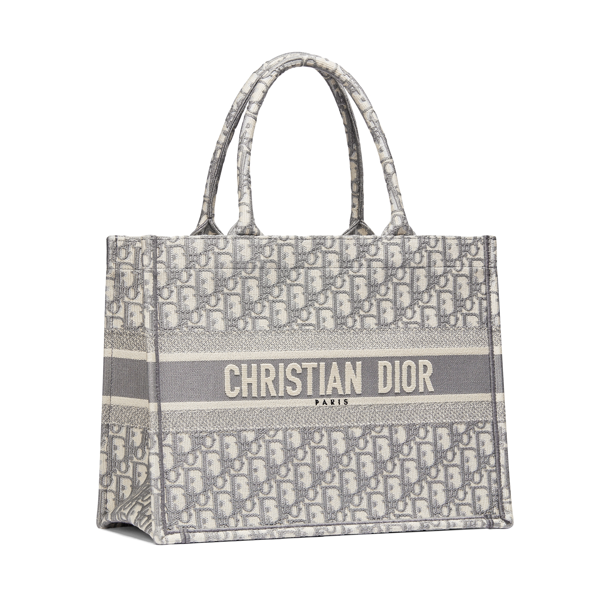 Dior Book Tote 中型托特包 米棕色和灰色 Dior Oblique 刺繡（36 x 27.5 x 16.5 公分） E03