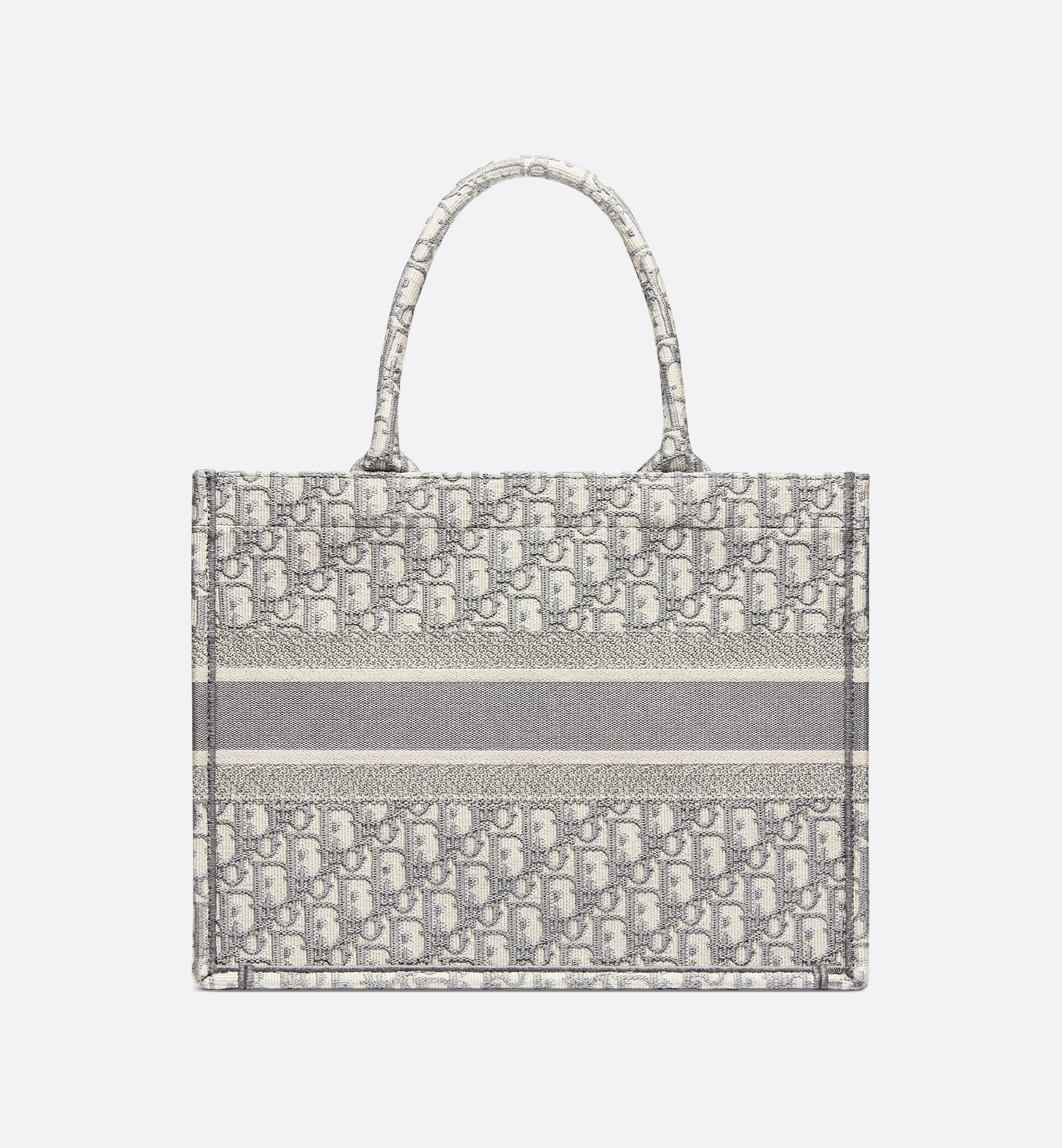 Medium Dior Book Tote Ecru and Gray Dior Oblique Embroidery Medium Dior Book Tote Ecru and Gray Dior Oblique Embroidery