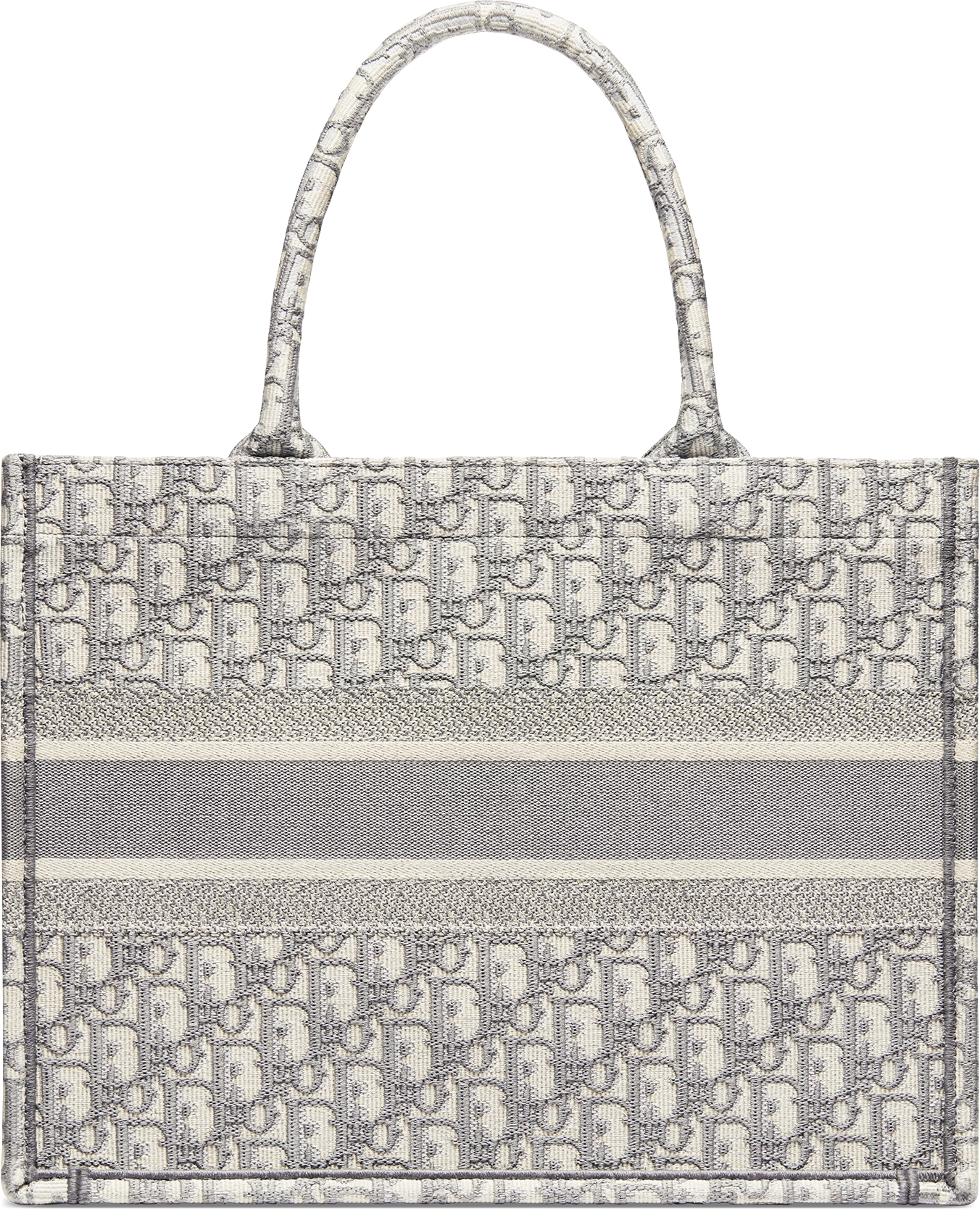 Medium Dior Book Tote Ecru and Gray Dior Oblique Embroidery 36 x 27.5 x 16.5 cm DIOR