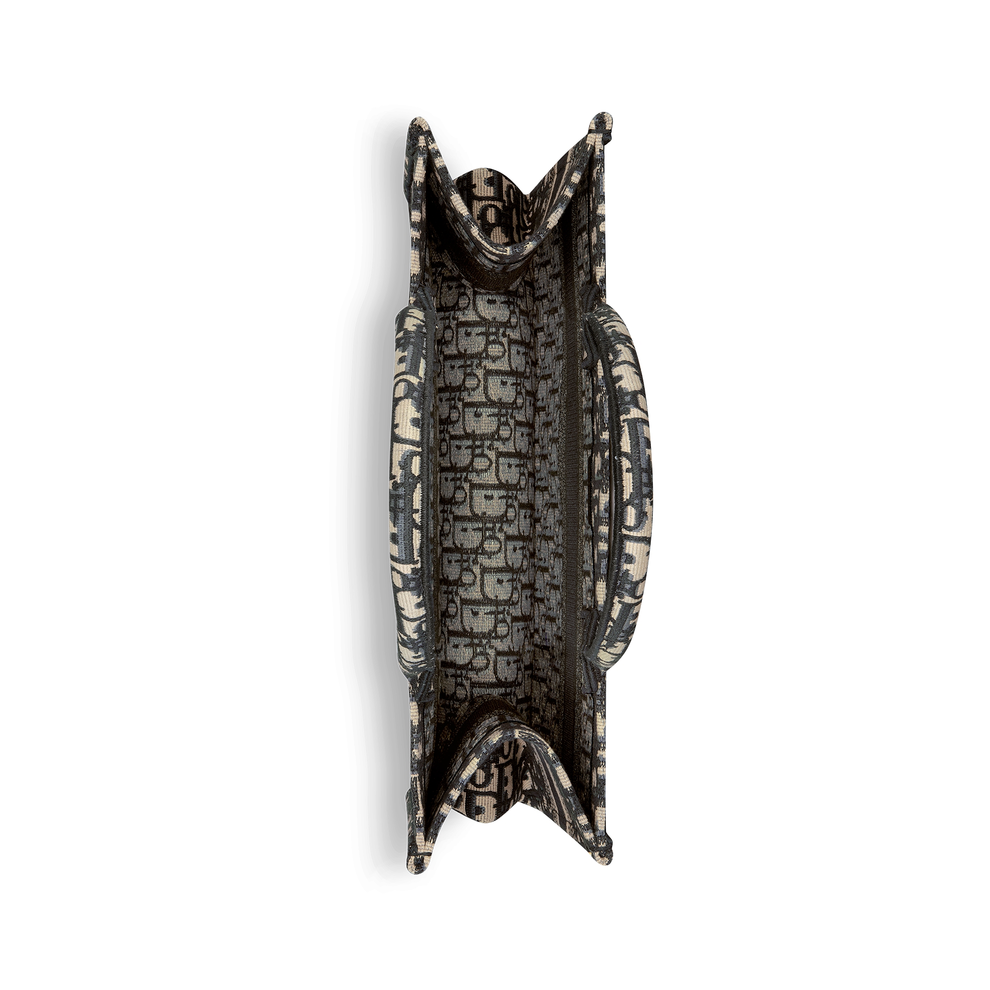 Medium Dior Book Tote Ecru and Blue Dior Oblique Embroidery (36 x 27.5 x 16.5 cm) E06