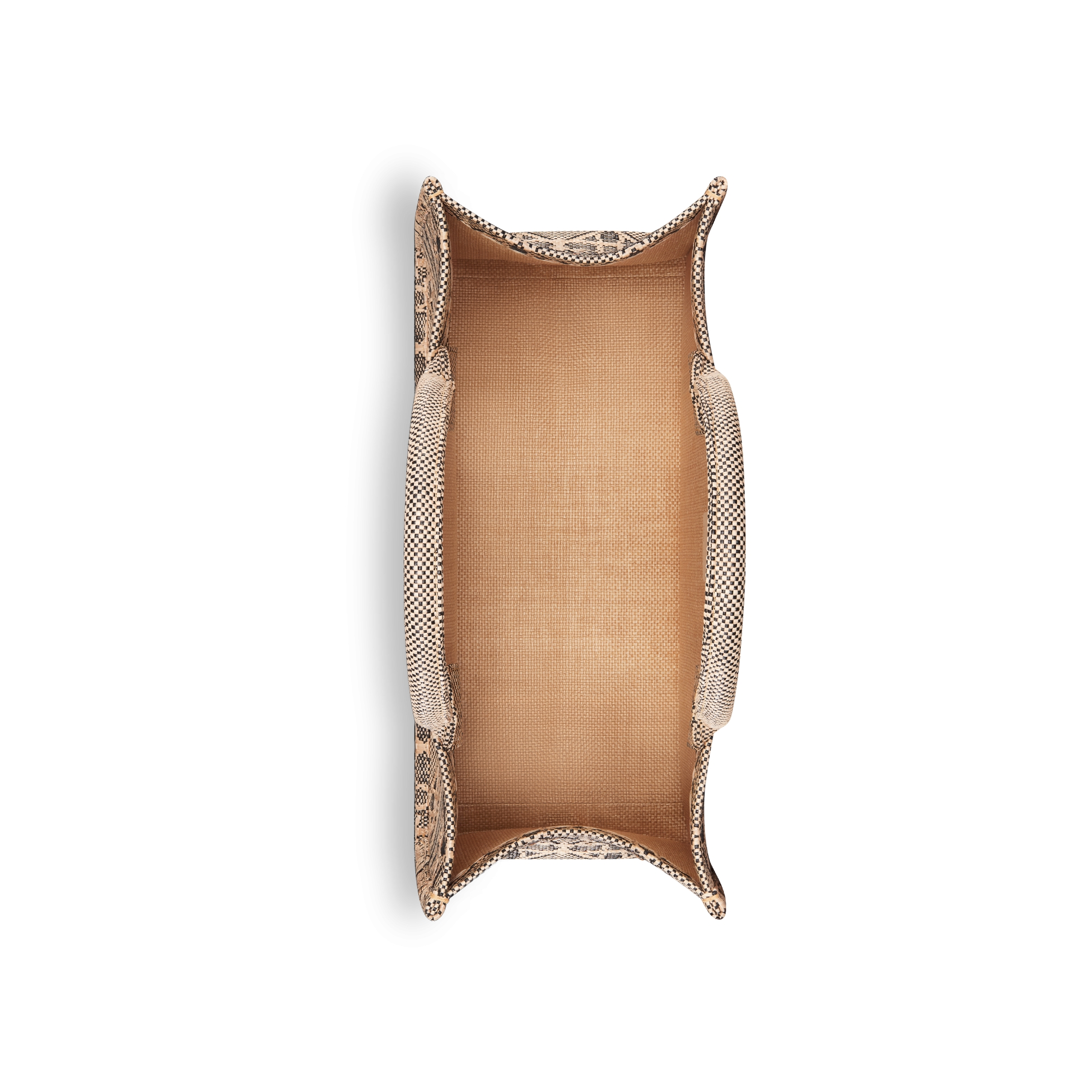 Dior Book Tote mediano Rafia con bordado Cannage en tono natural y ...