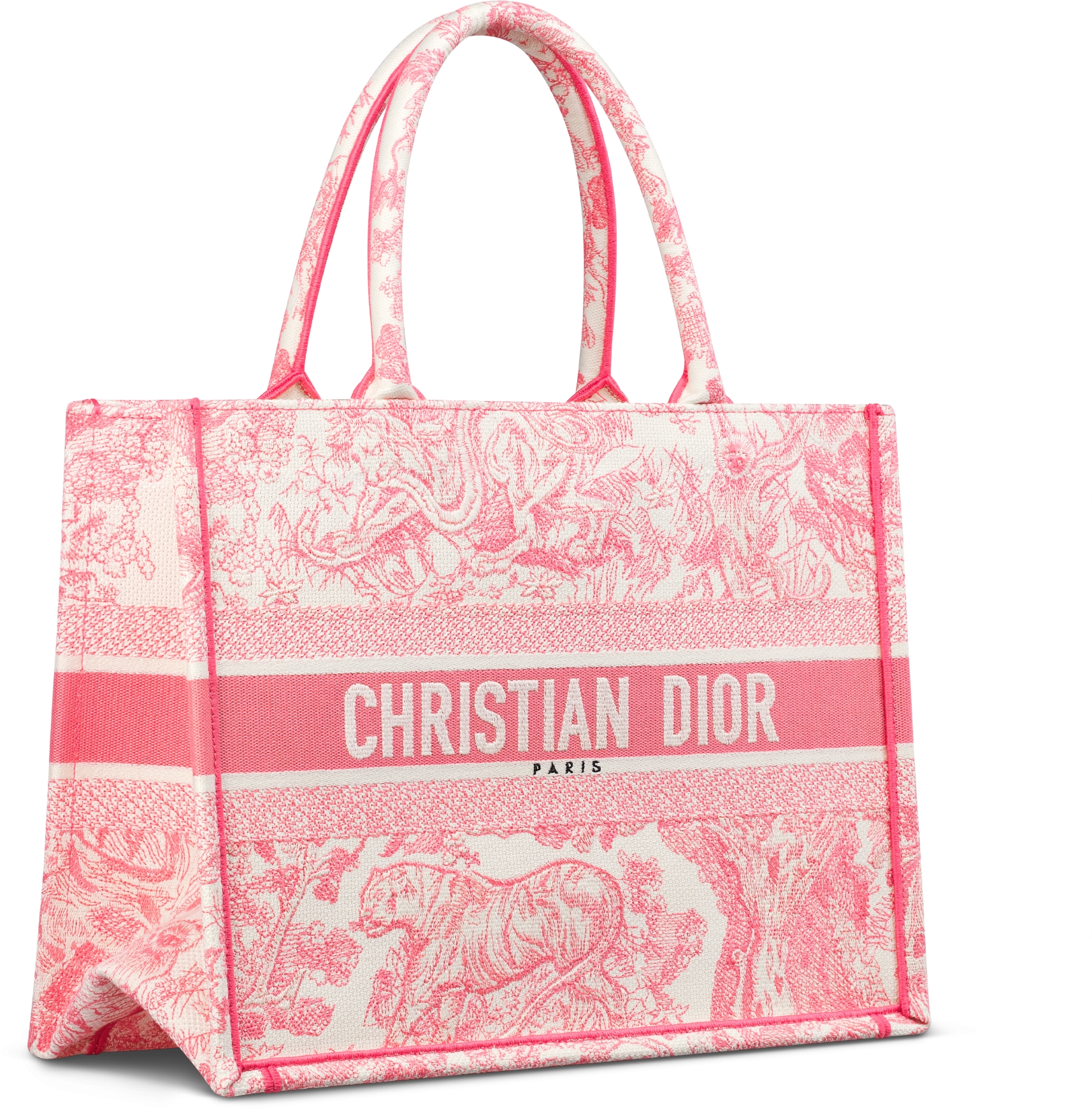 Medium Dioriviera Dior Book Tote Candy Pink Toile de Jouy Embroidery 36 x 27.5 x 16.5 cm DIOR