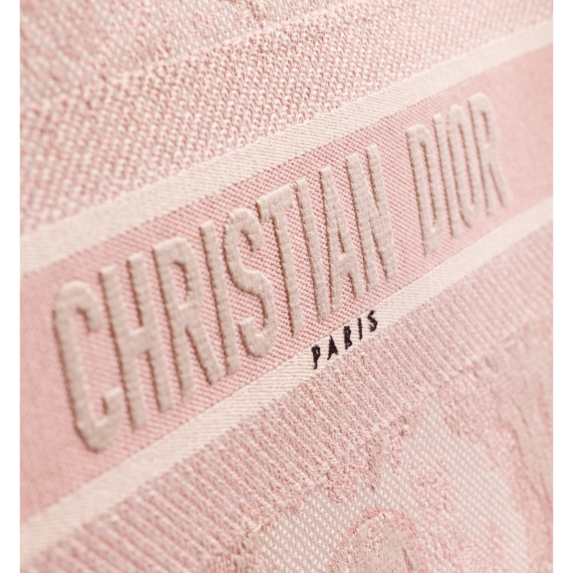 Medium Dior Book Tote Ecru and Pink Toile de Jouy Embroidery (36 x 27.5 x 16.5 cm) E09