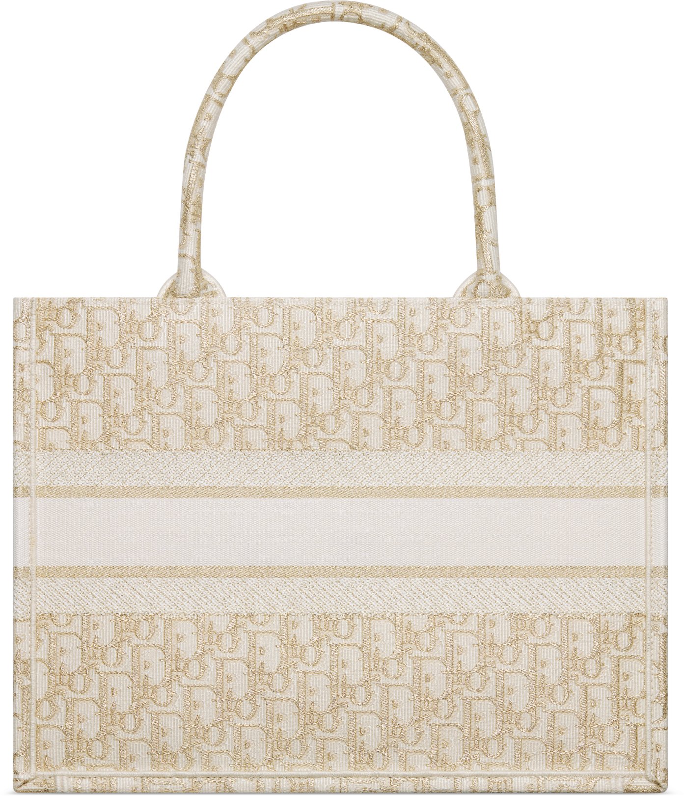Medium Dior Book Tote White and Gold Tone Dior Oblique Embroidery 36 x 27.5 x 16.5 cm DIOR