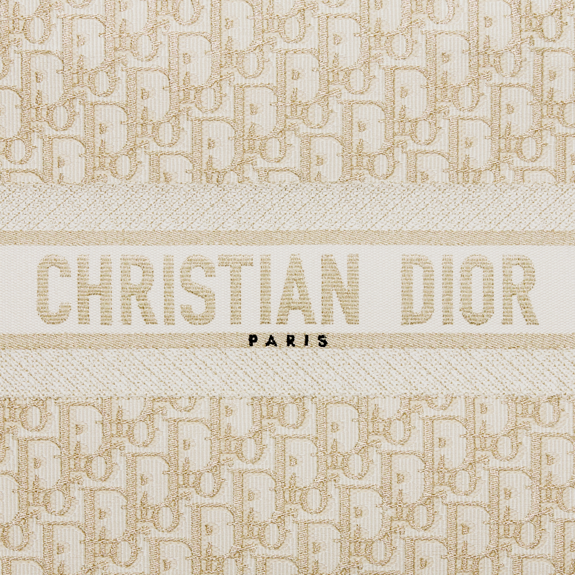 Medium Dior Book Tote White and Gold-Tone Dior Oblique Embroidery (36 x 27.5 x 16.5 cm) E09