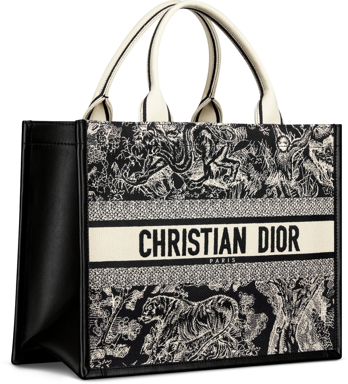 Medium Dior Book Tote Blue and Ecru Toile de Jouy Reverse Embroidery with Blue Calfskin 36.5 x 28 x 16.5 cm DIOR