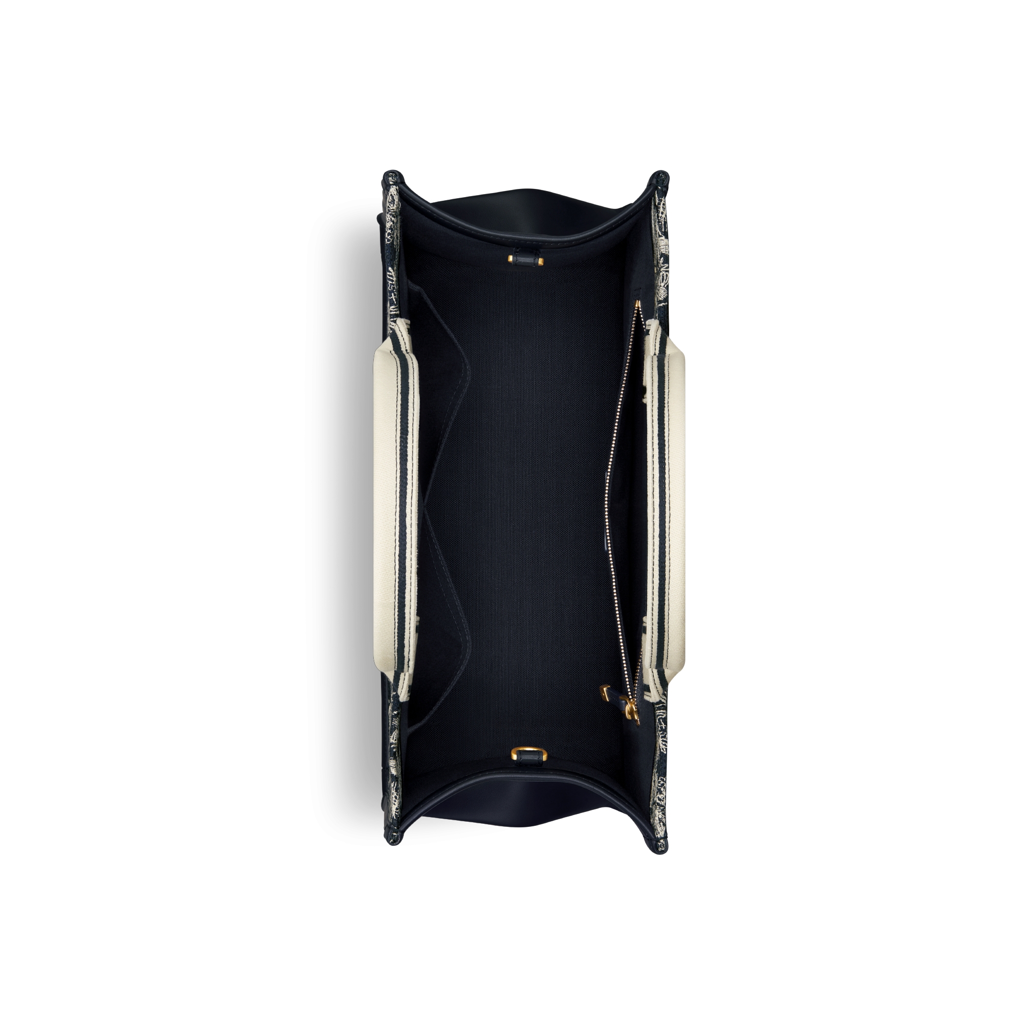 Medium Dior Book Tote Blue and Ecru Toile de Jouy Reverse Embroidery with Blue Calfskin (36.5 x 28 x 16.5 cm) E06