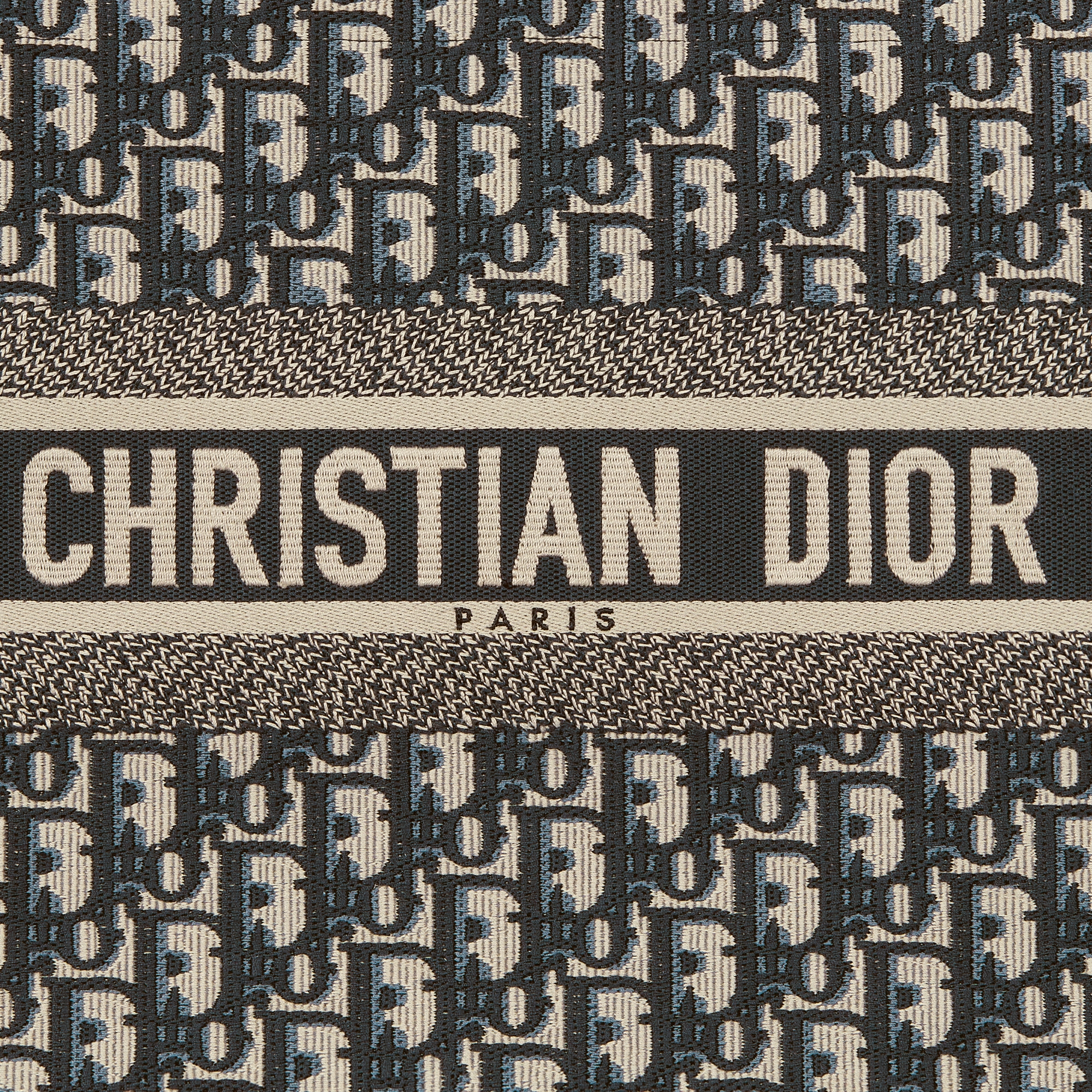 中碼 Dior Book Tote 藍色 Dior Oblique 刺繡和小牛皮（36.5 x 28 x 16.5 厘米） E09