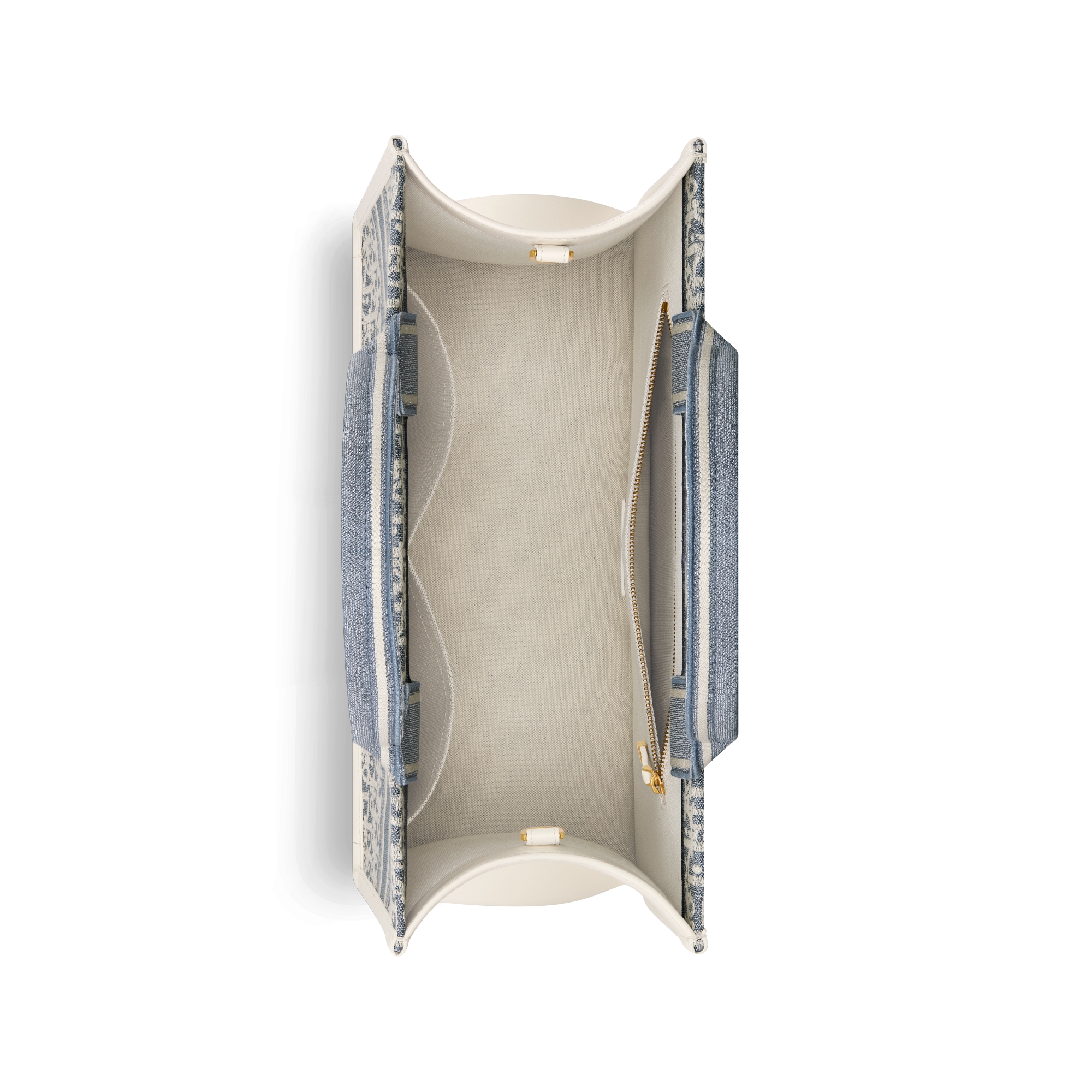 Medium Dior Book Tote Blue Dior Oblique Chambray Embroidery and Latte Calfskin (36.5 x 28 x 16.5 cm) E06