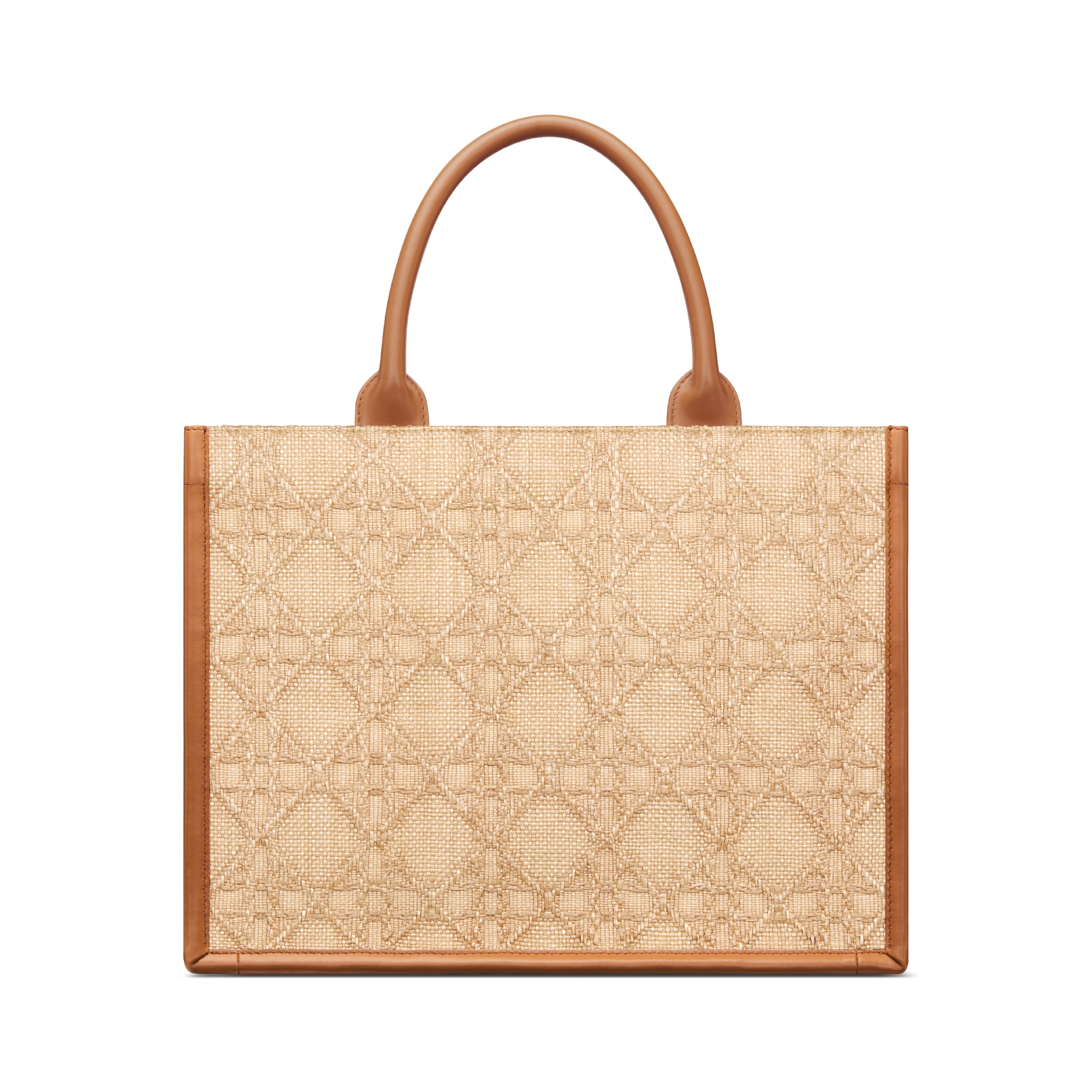 Dior Book Tote mediano Rafia Cannage beige (36,5 x 28 x 16,5 cm) | DIOR