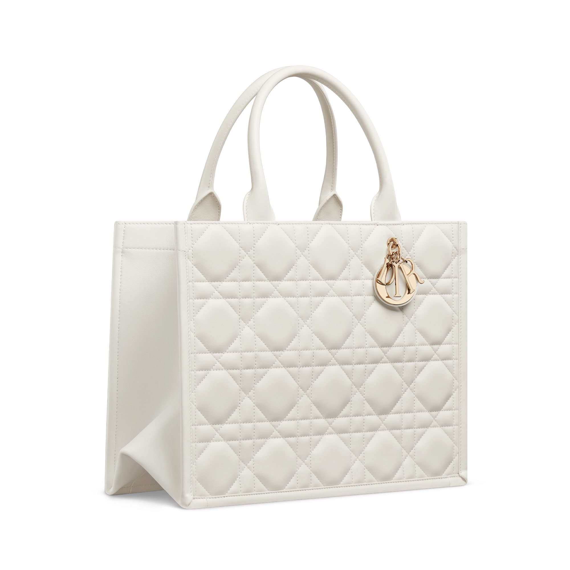 Mittelgroße Dior Book Tote Macrocannage Kalbsleder in Latte (36,5 x 28 x 16,5 cm) E03