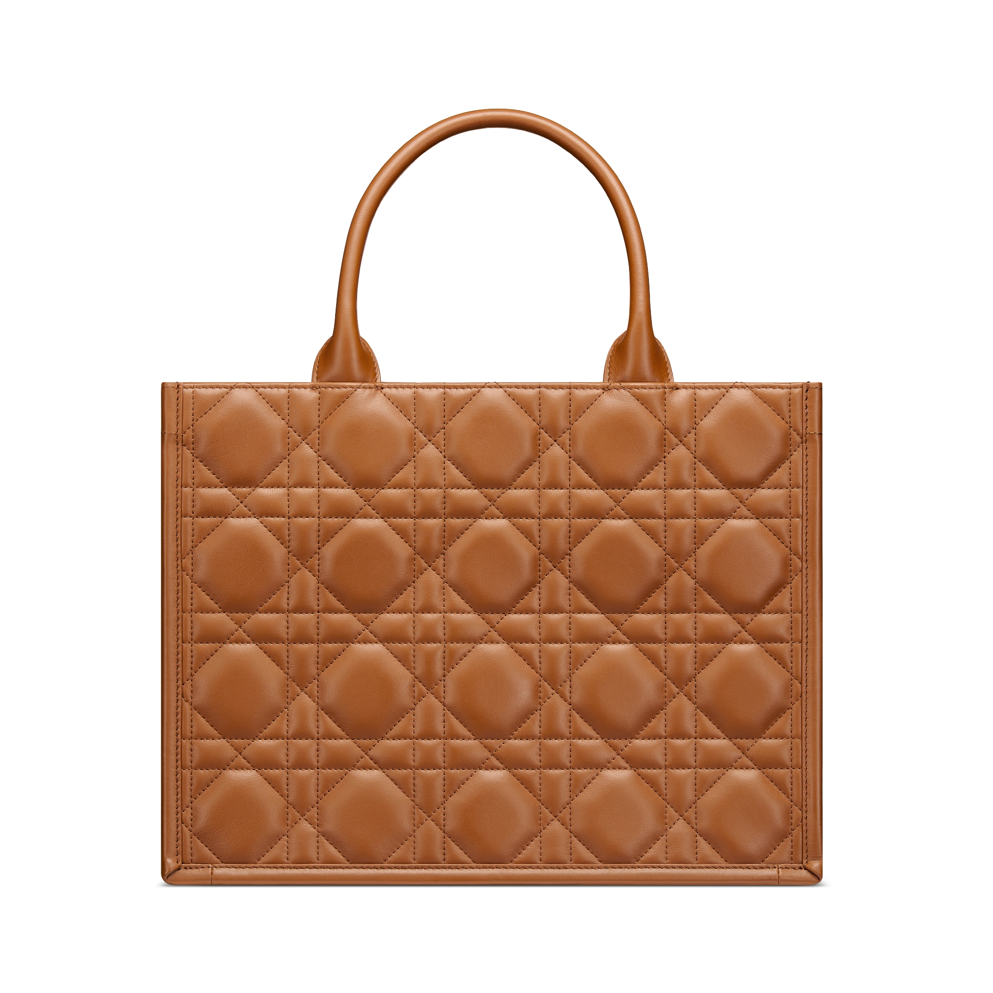 Sac Dior Book Tote Medium Cuir de veau Macrocannage couleur Golden Saddle (36,5 x 28 x 16,5 cm) E08