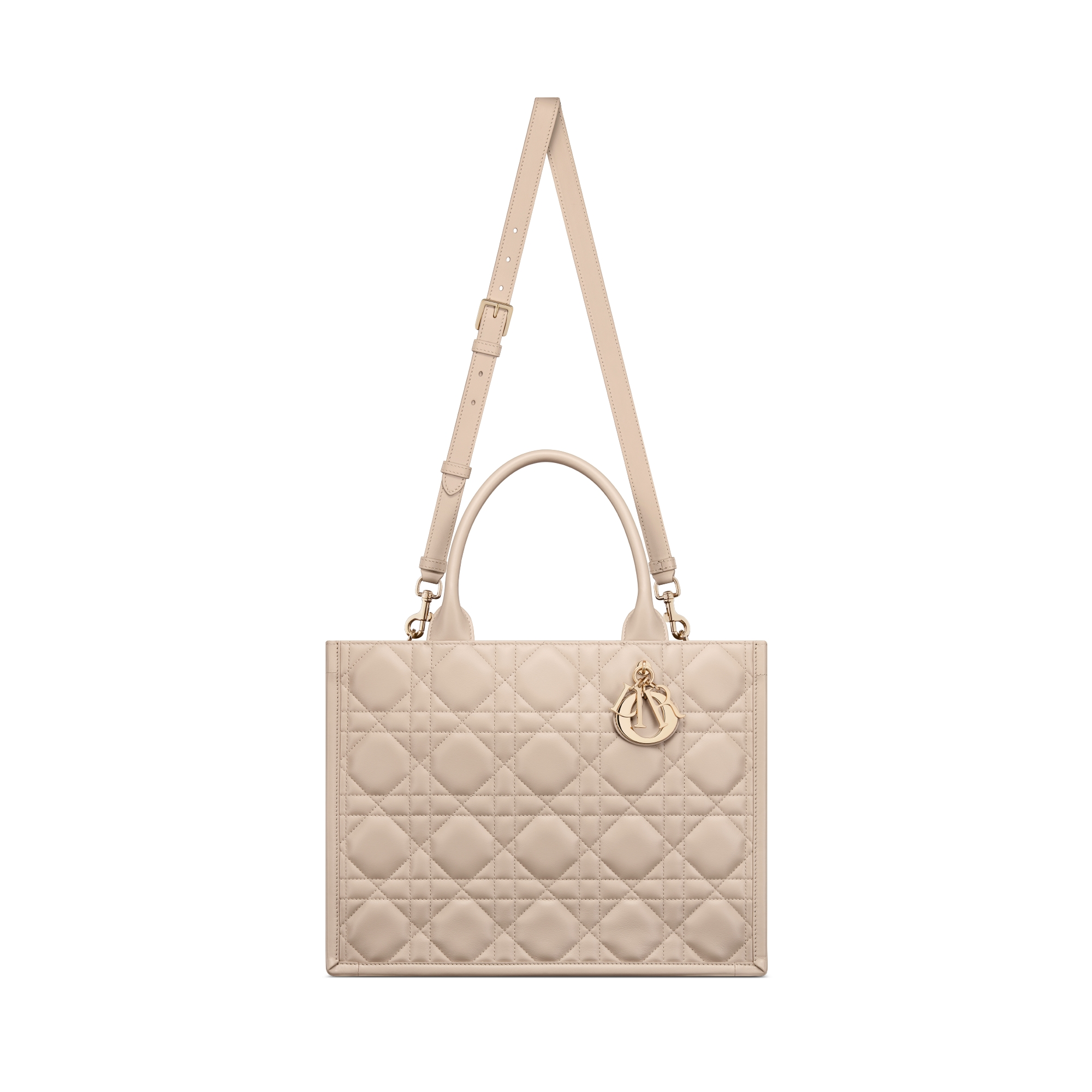 Medium Dior Book Tote Powder Beige Macrocannage Calfskin (36.5 x 28 x 16.5 cm) E07