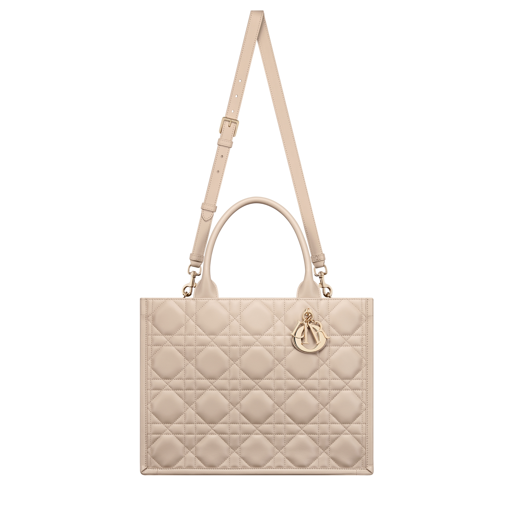 Medium Dior Book Tote Powder Beige Macrocannage Calfskin (36.5 x 28 x 16.5 cm) E07