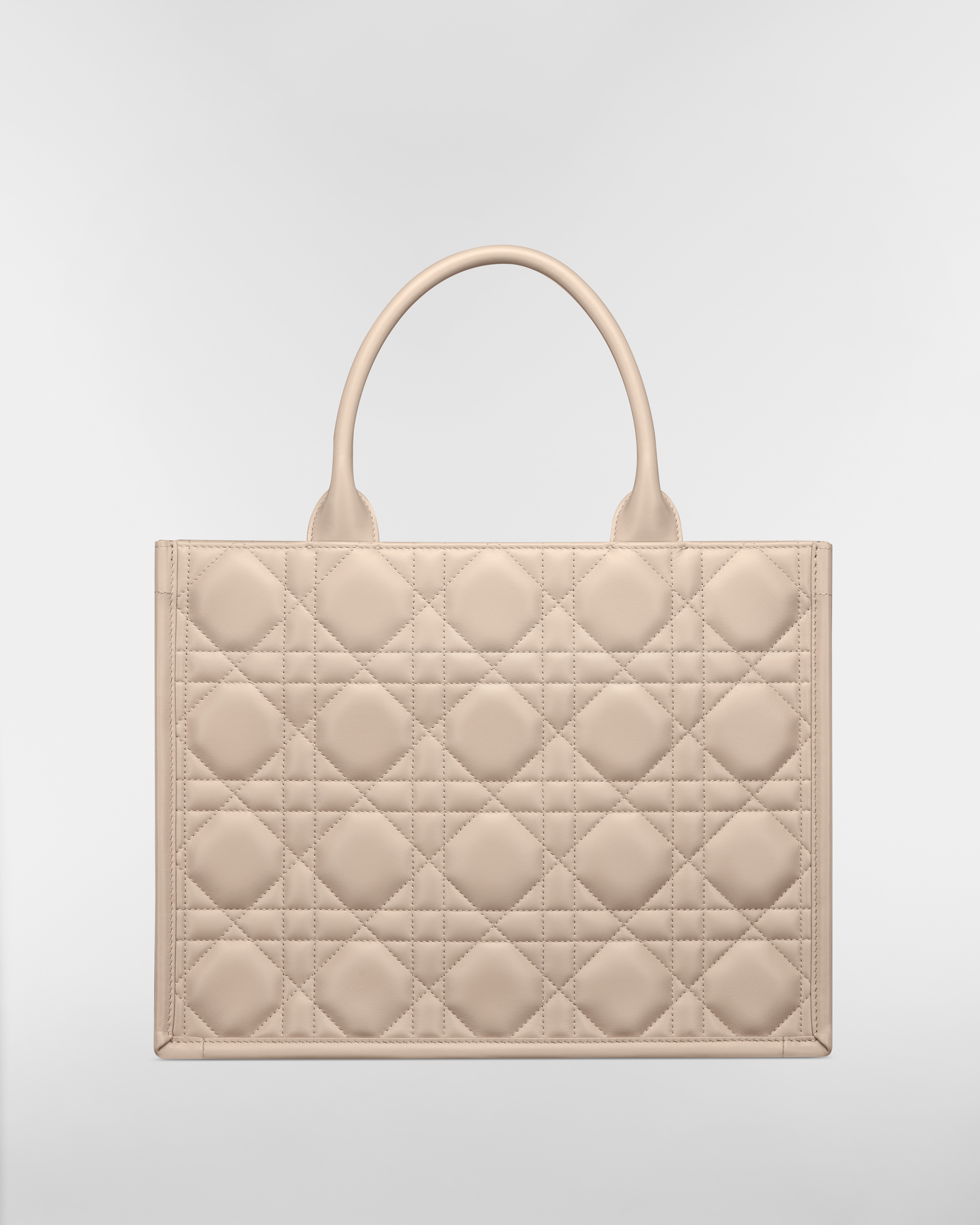 中碼 Dior Book Tote 粉米色大型藤格紋圖案小牛皮（36.5 x 28 x 16.5 厘米） E08