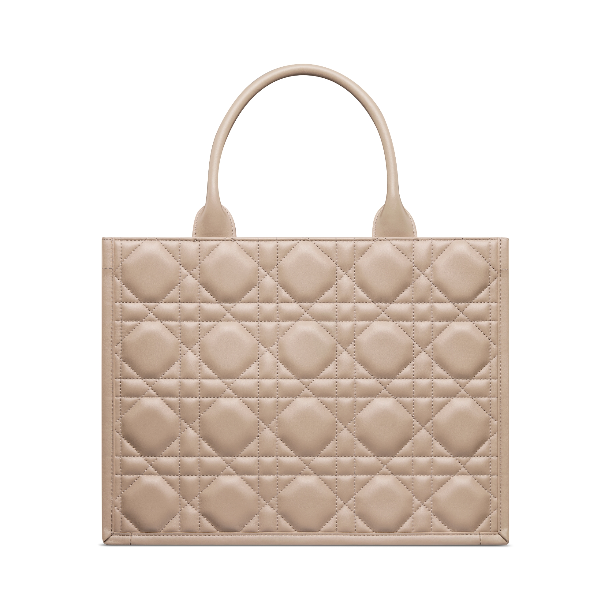 Mittelgroße Dior Book Tote Macrocannage Kalbsleder in Wüstentaupe (36,5 x 28 x 16,5 cm) E08