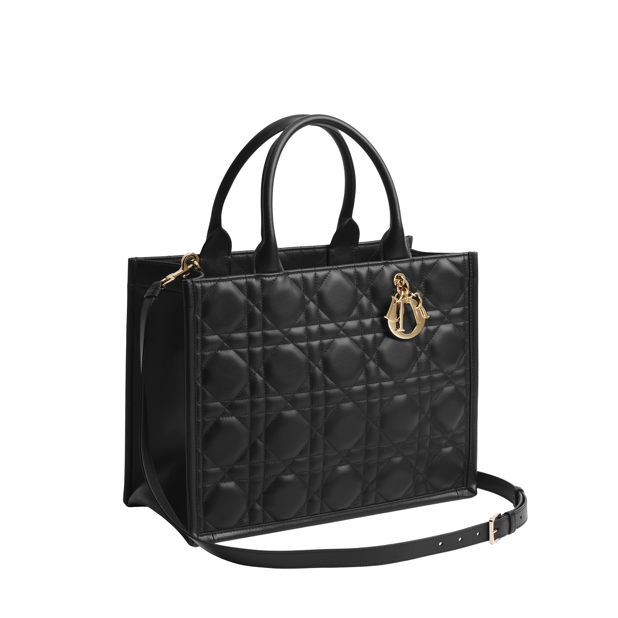 Medium Dior Book Tote Black Macrocannage Calfskin (36.5 x 28 x 16.5 cm) E03