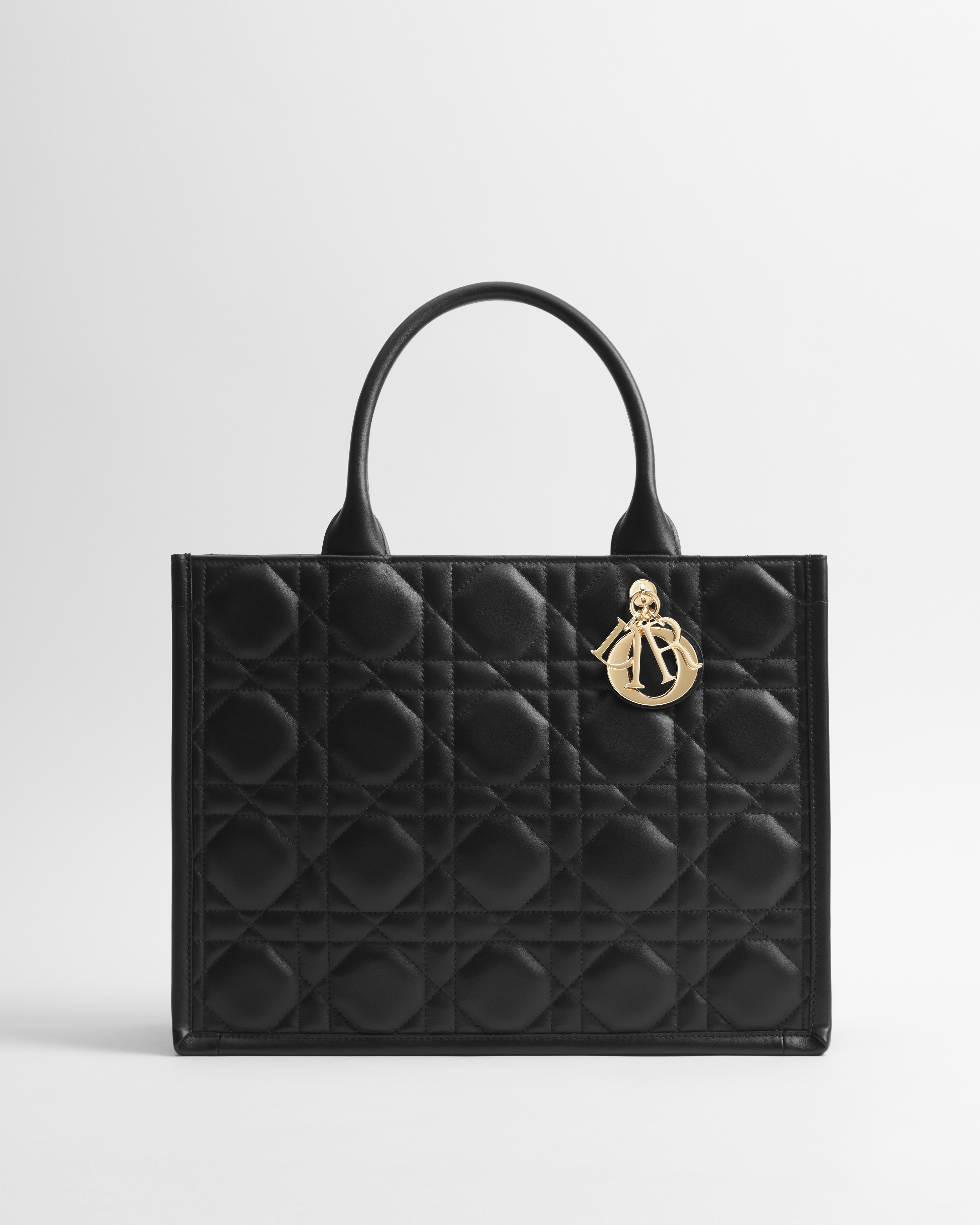 中碼 Dior Book Tote 黑色大型藤格紋圖案小牛皮（36.5 x 28 x 16.5 厘米） E01