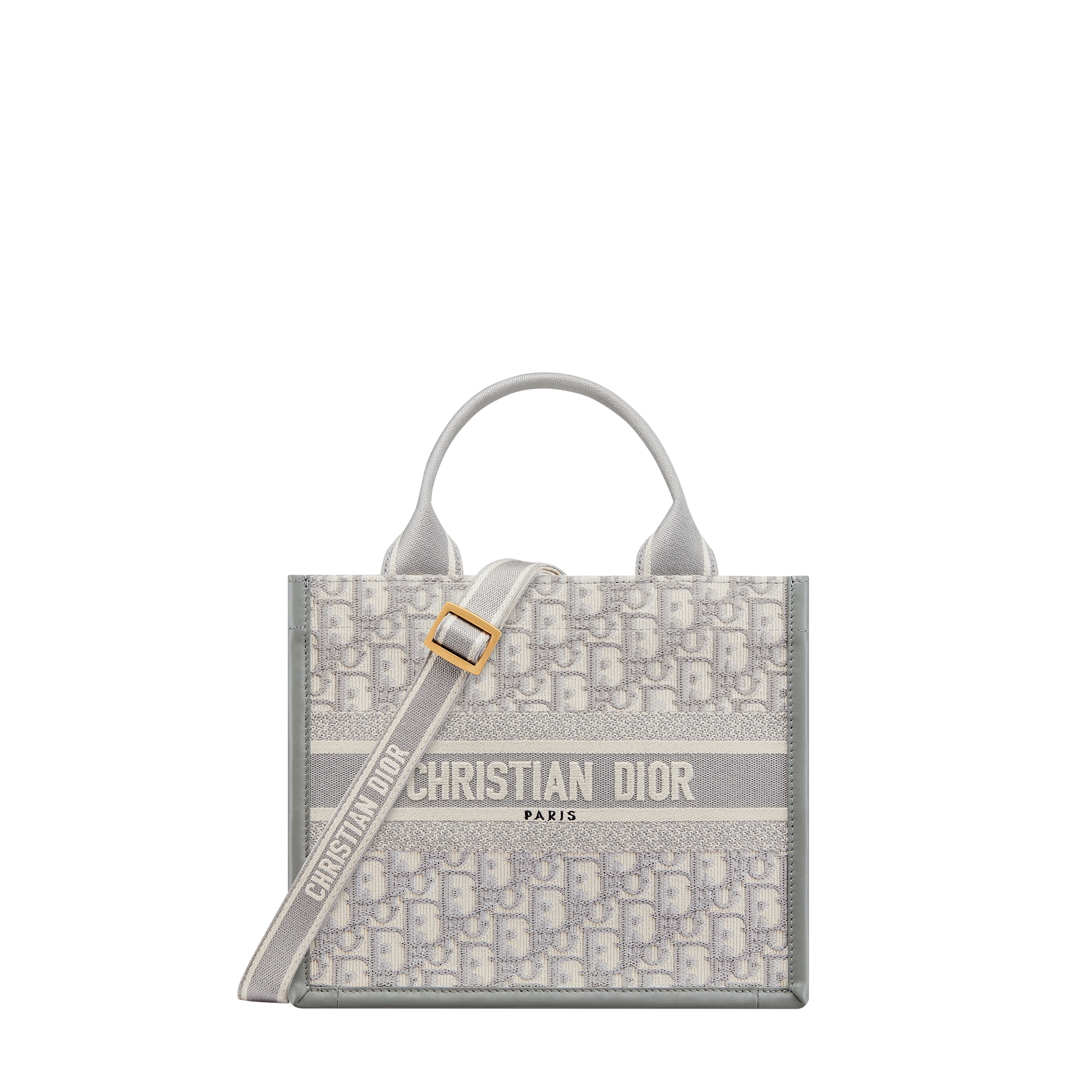  ลายปัก Dior Oblique สีเทาและหนังลูกวัว (26.5 x 22 x 14 ซม.)