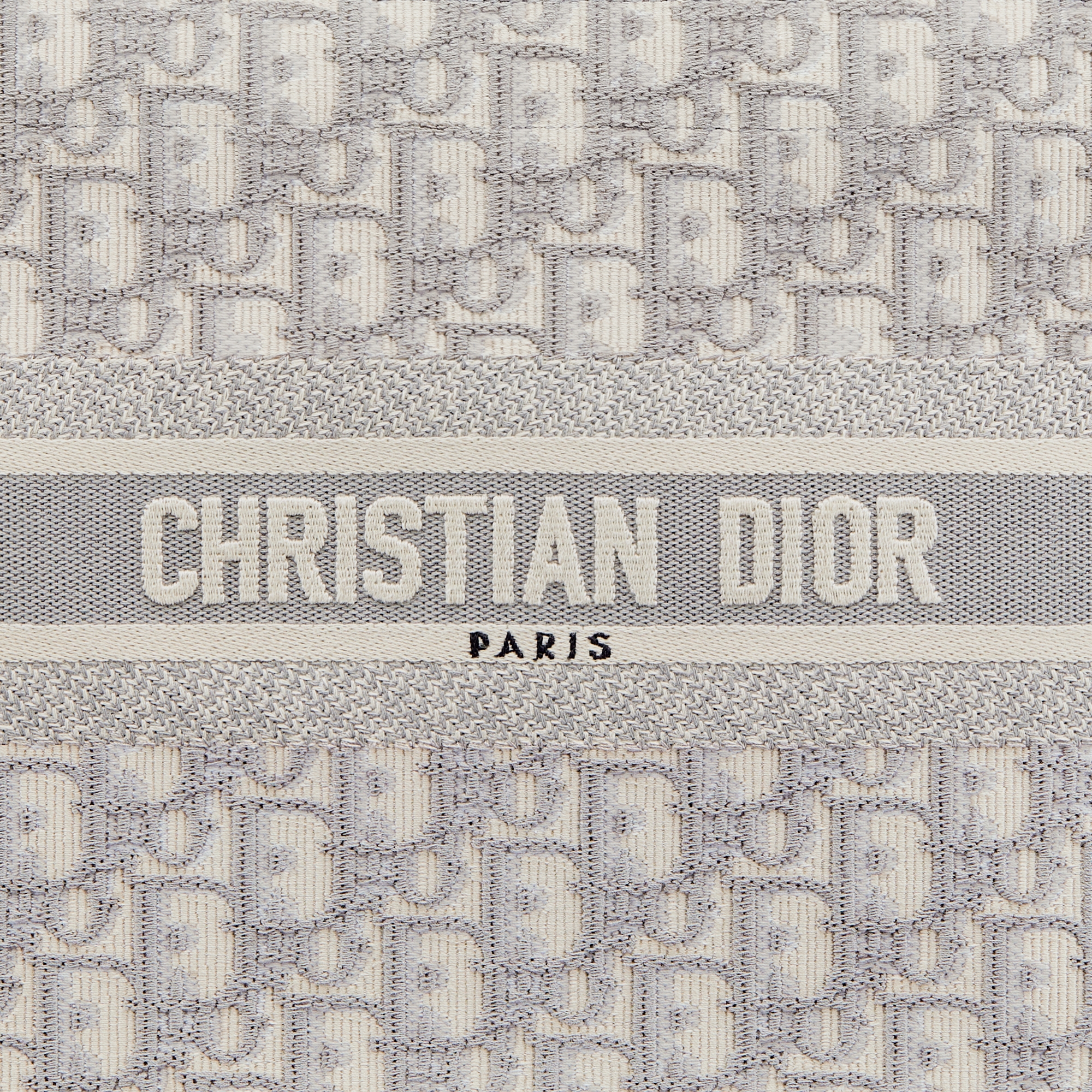 Small Dior Book Tote Gray Dior Oblique Embroidery and Calfskin (26.5 x 22 x 14 cm) E09