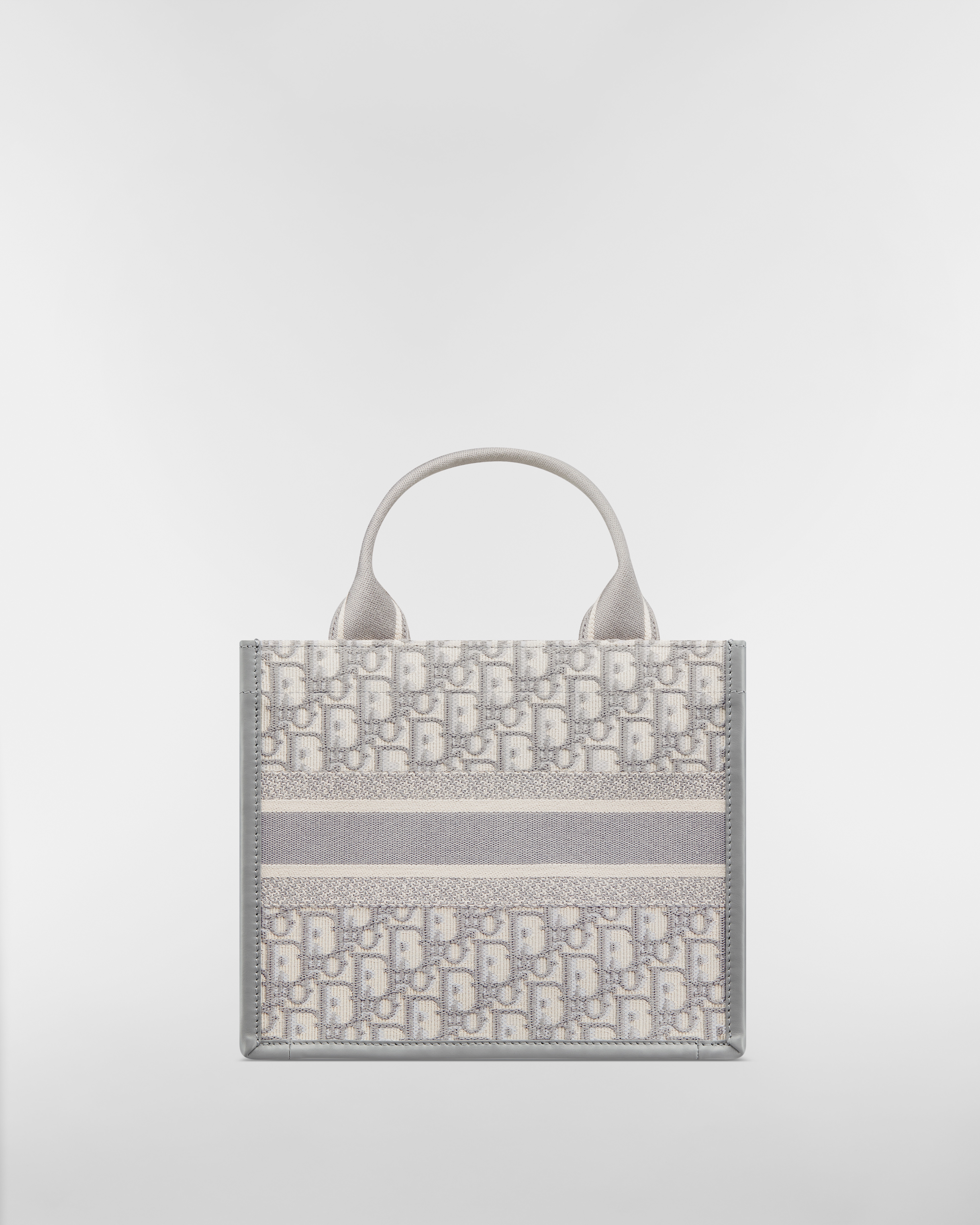 小碼 Dior Book Tote 灰色 Dior Oblique 刺繡和小牛皮（26.5 x 22 x 14 厘米） E08