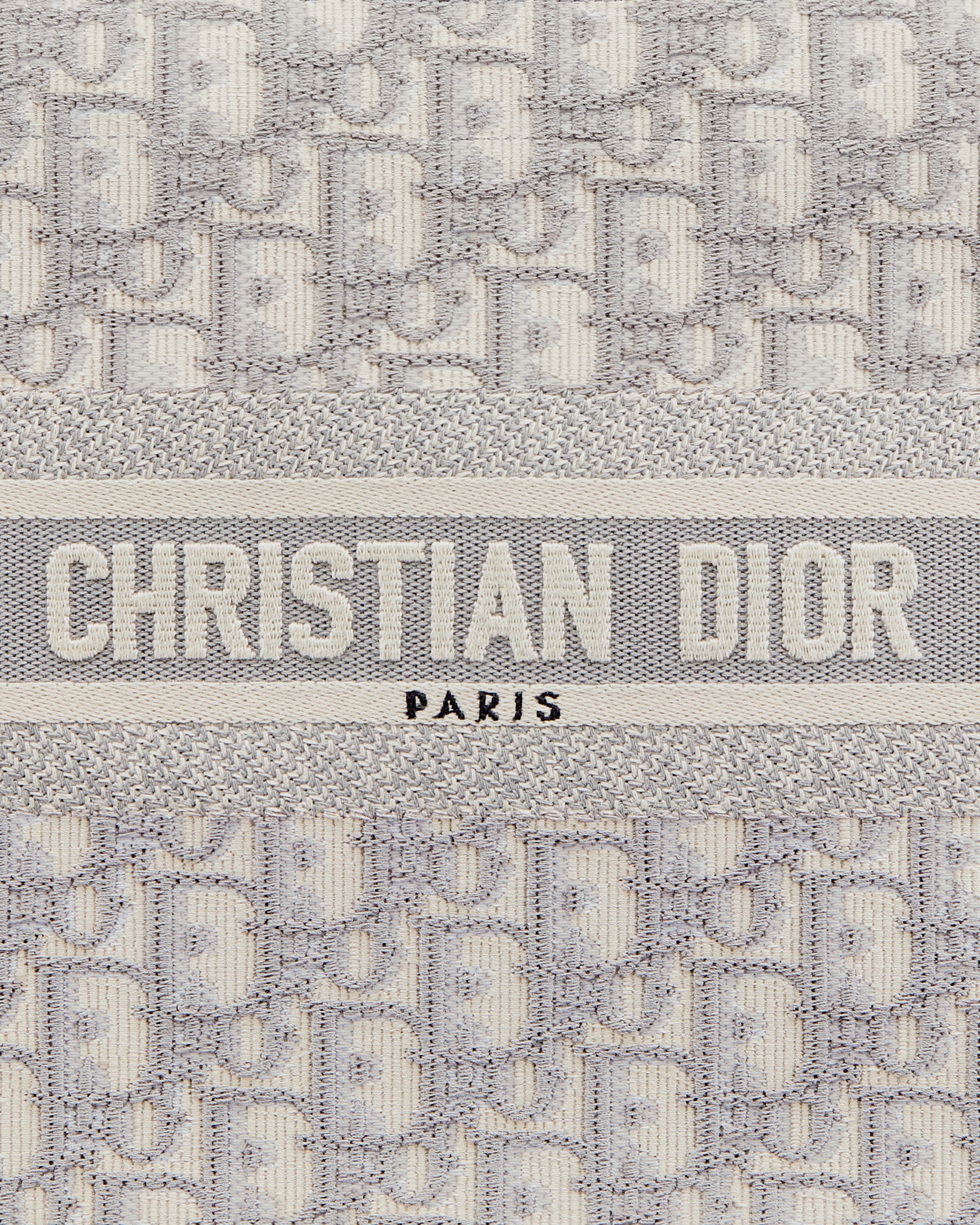Small Dior Book Tote Gray Dior Oblique Embroidery and Calfskin (26.5 x 22 x 14 cm) E09